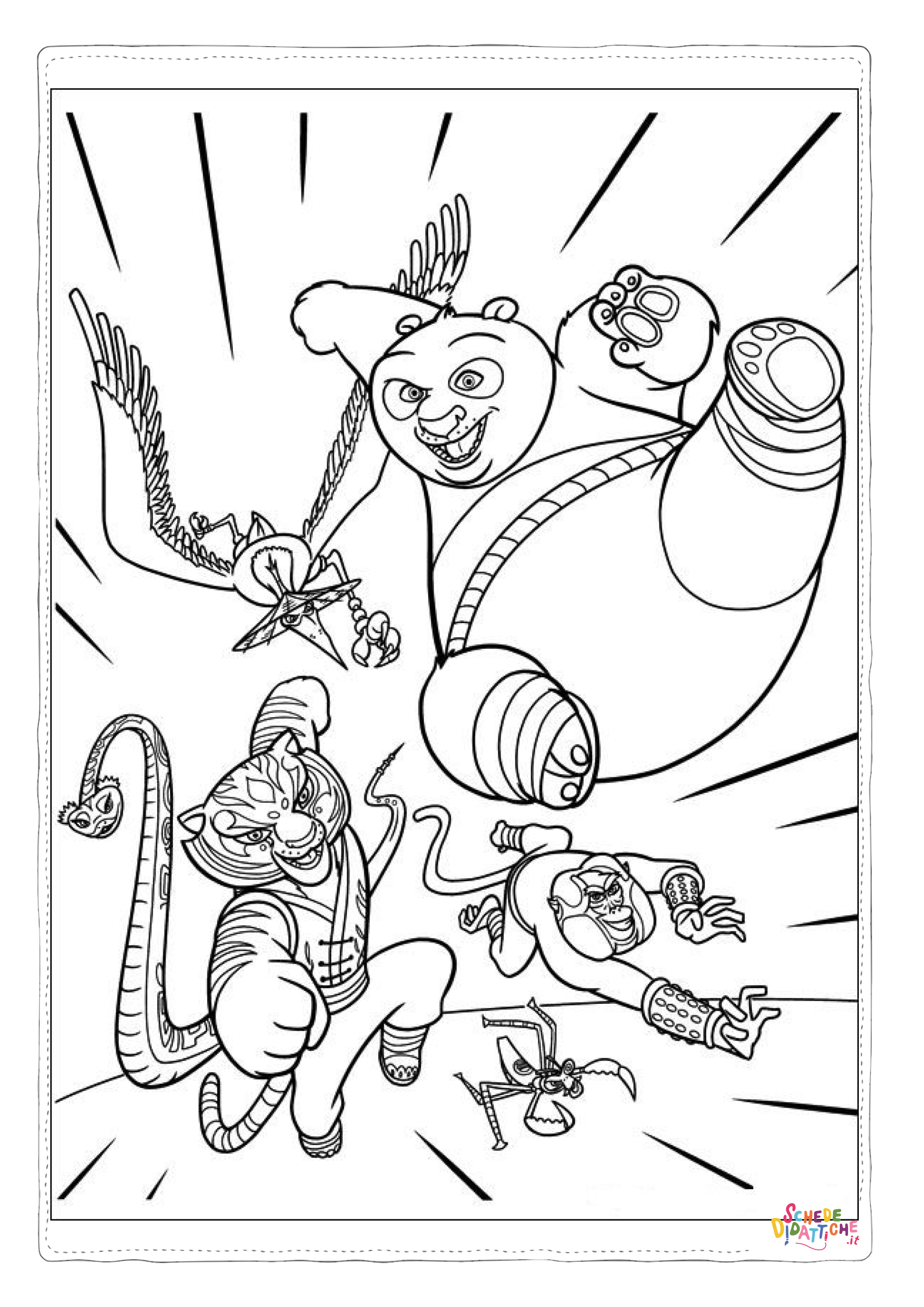 Disegno di Kung Fu Panda da stampare e colorare 14