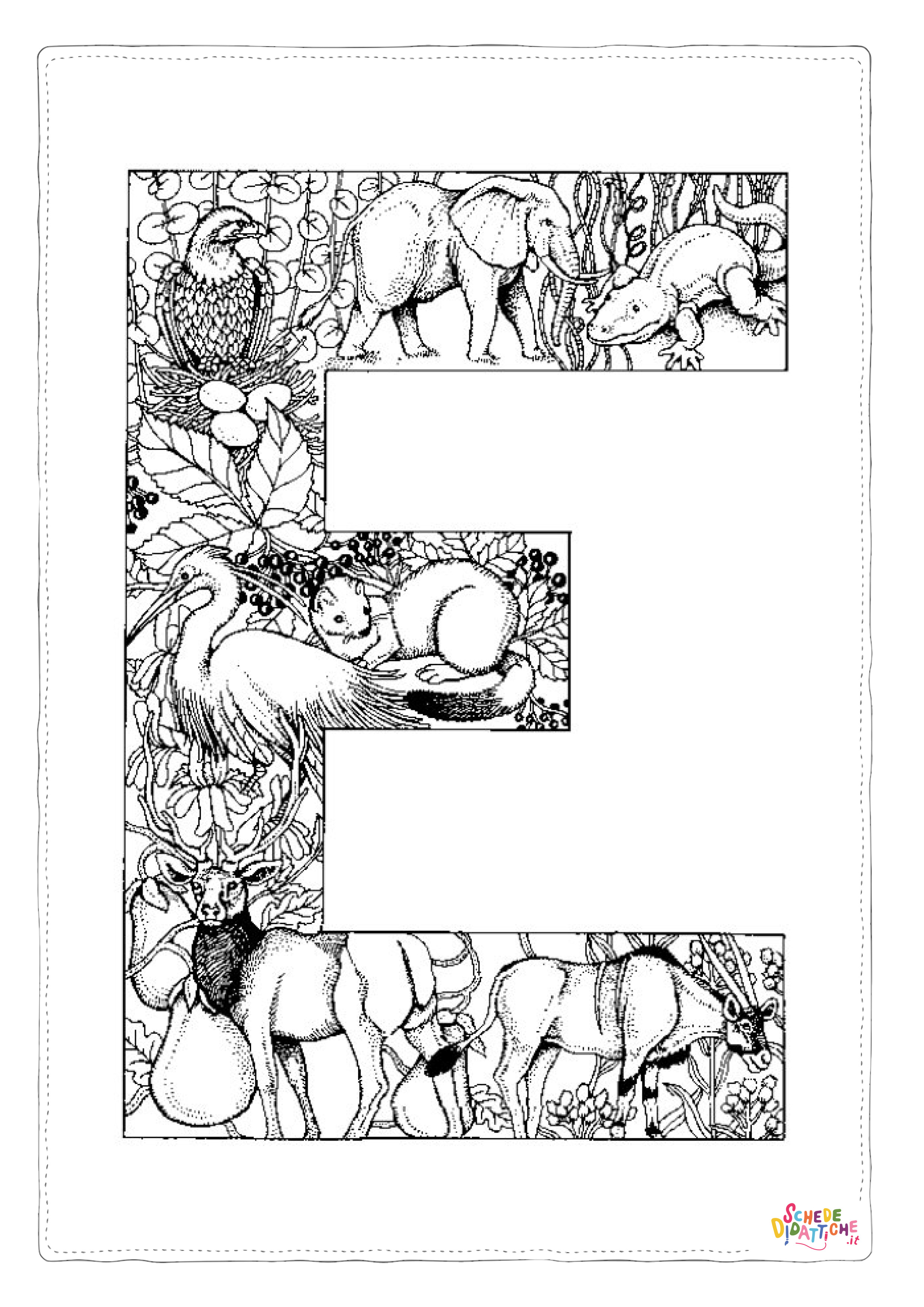 Disegno di lettera dell'alfabeto da stampare e colorare 25
