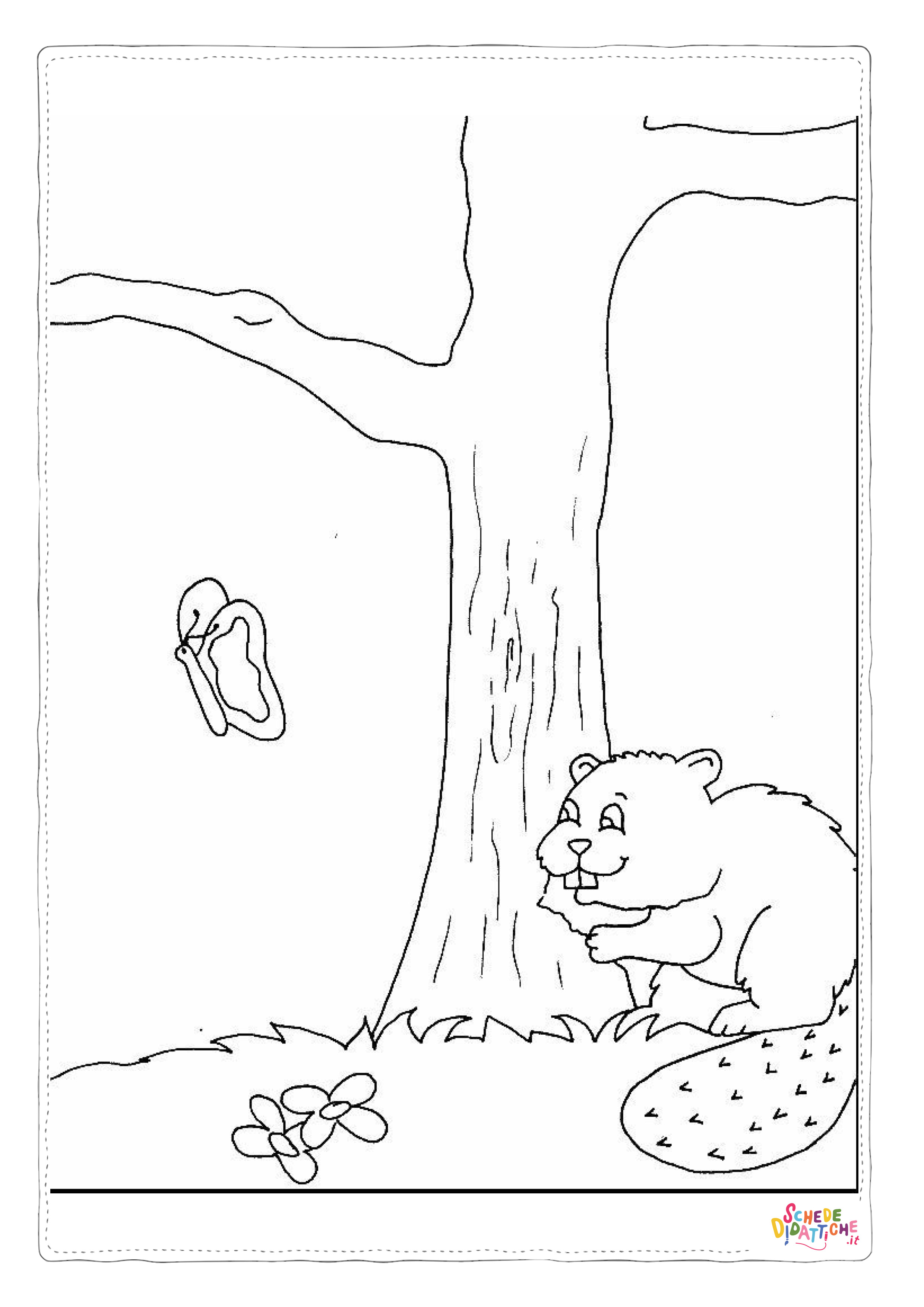 Disegno "Disegno di castoro da stampare e colorare 13" Disegno di castoro da stampare e colorare 13