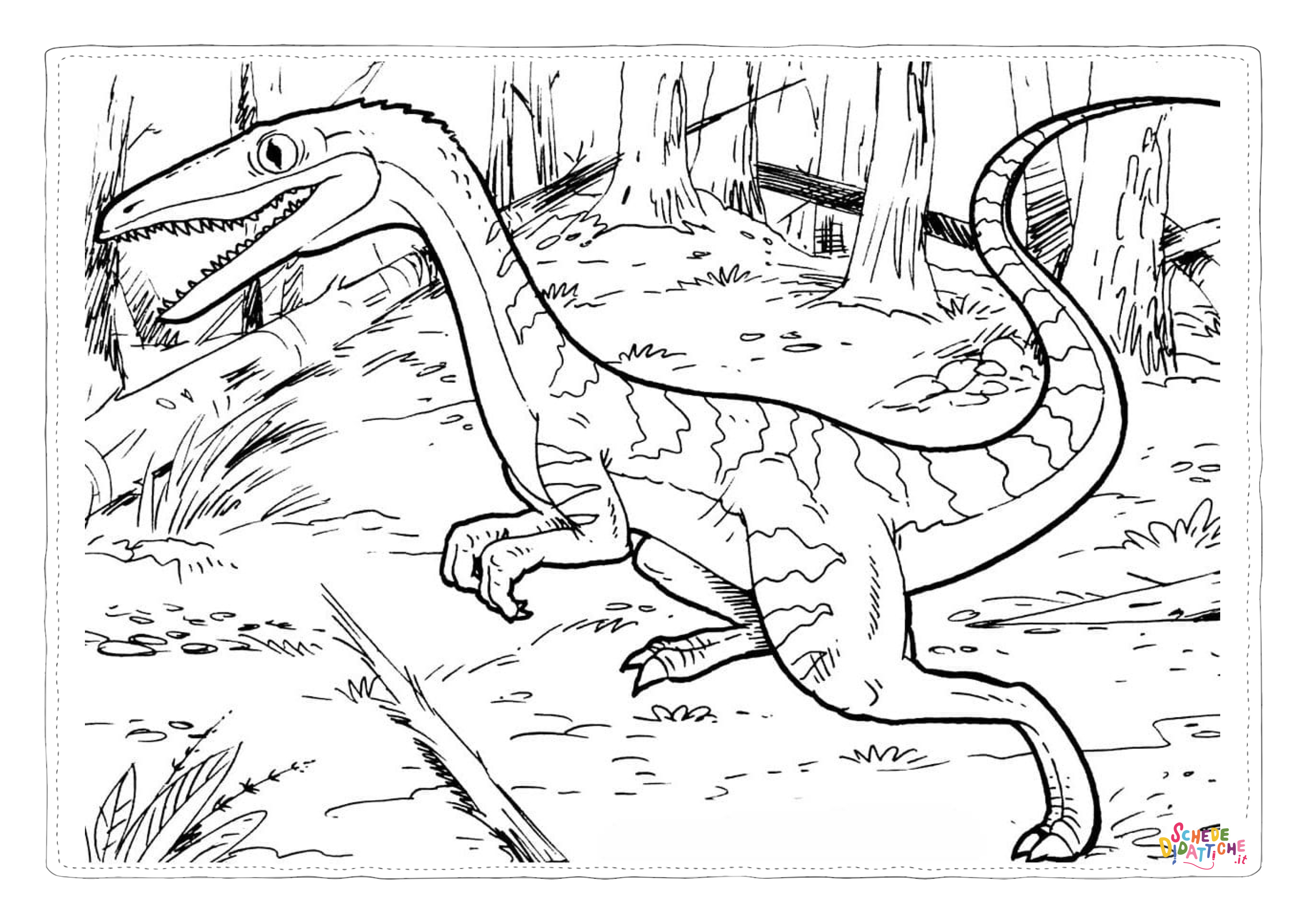 Disegno "Disegno di Velociraptor da stampare e colorare 4" Disegno di Velociraptor da stampare e colorare 4
