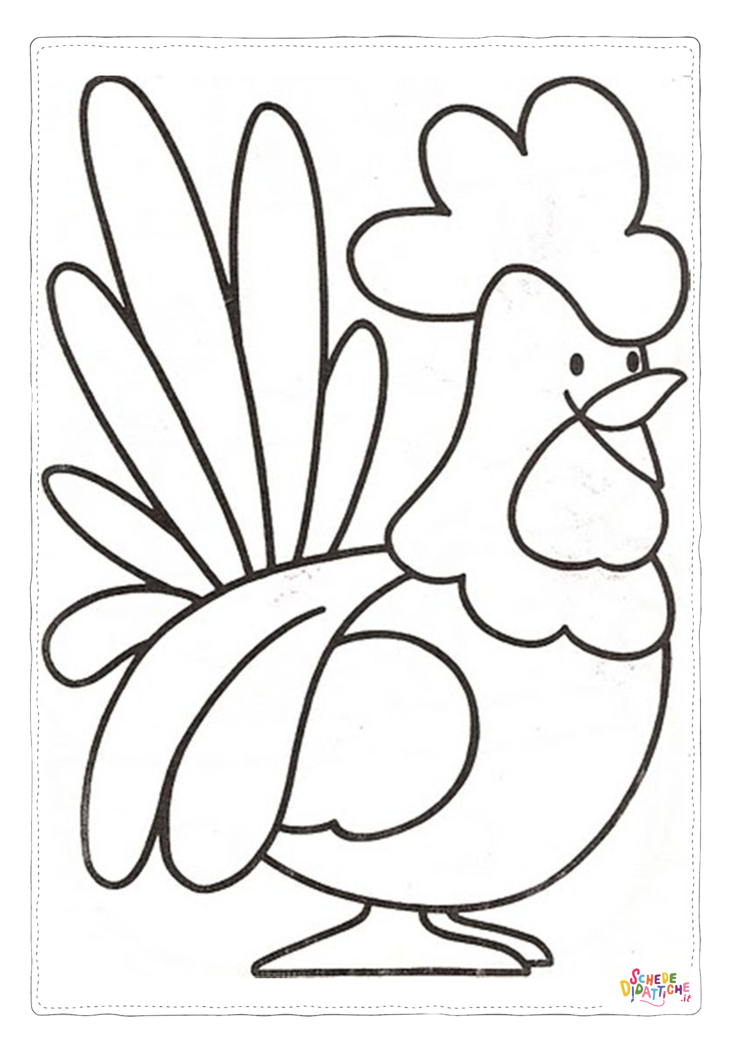 Disegno "Disegno di gallina da stampare e colorare 16" Disegno di gallina da stampare e colorare 16