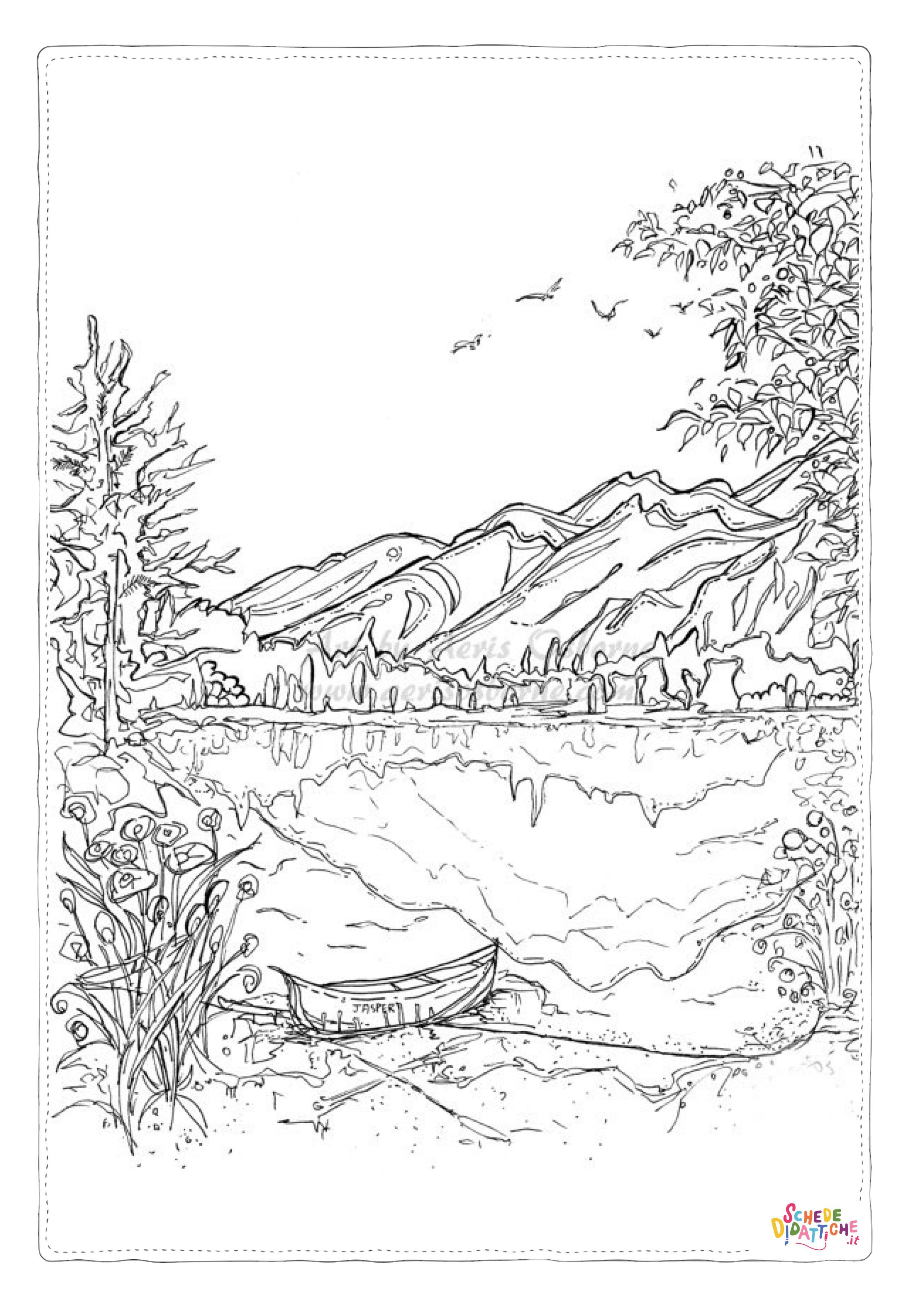 Disegno di paesaggio da stampare e colorare 67
