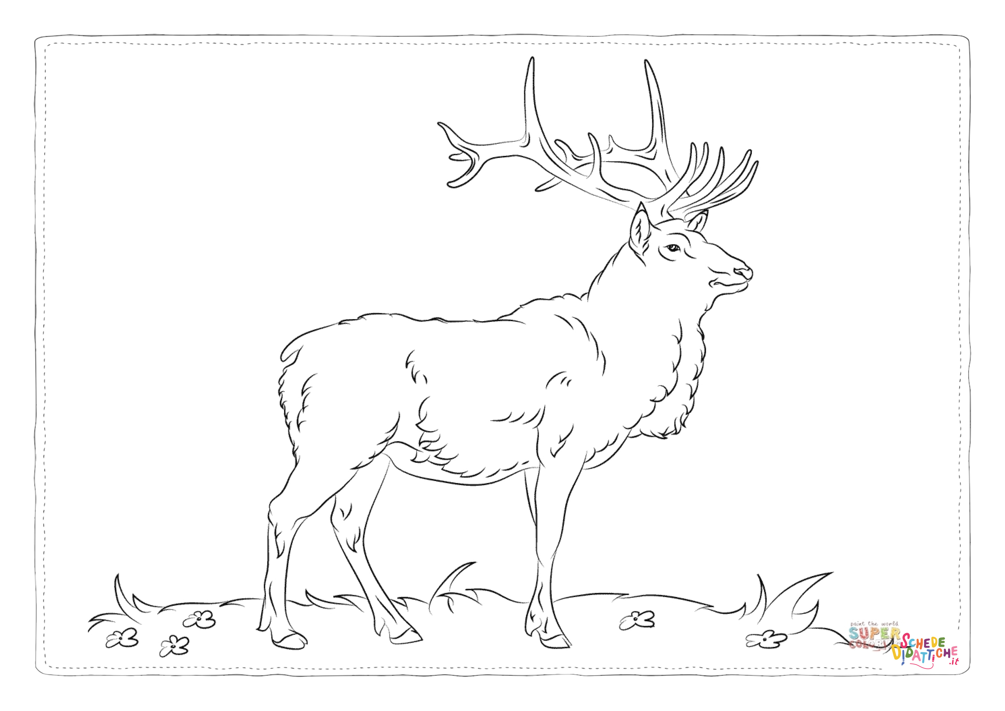 Disegno di renna da stampare e colorare 22