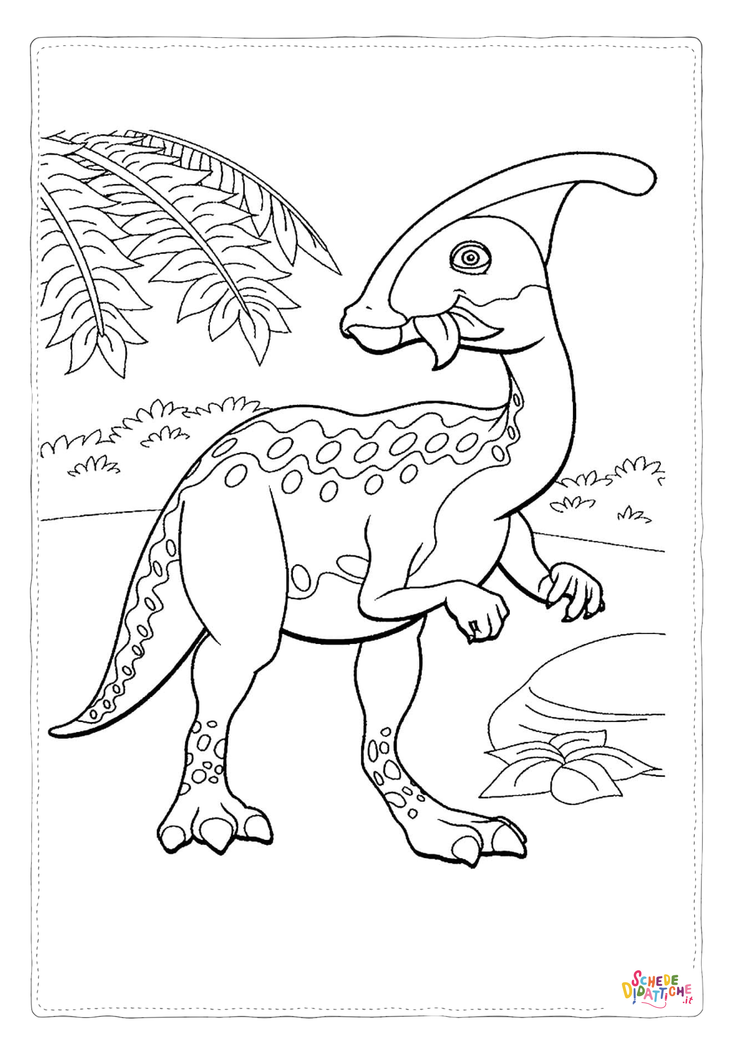 Disegno "Disegno di Parasaurolofo da stampare e colorare 8" Disegno di Parasaurolofo da stampare e colorare 8