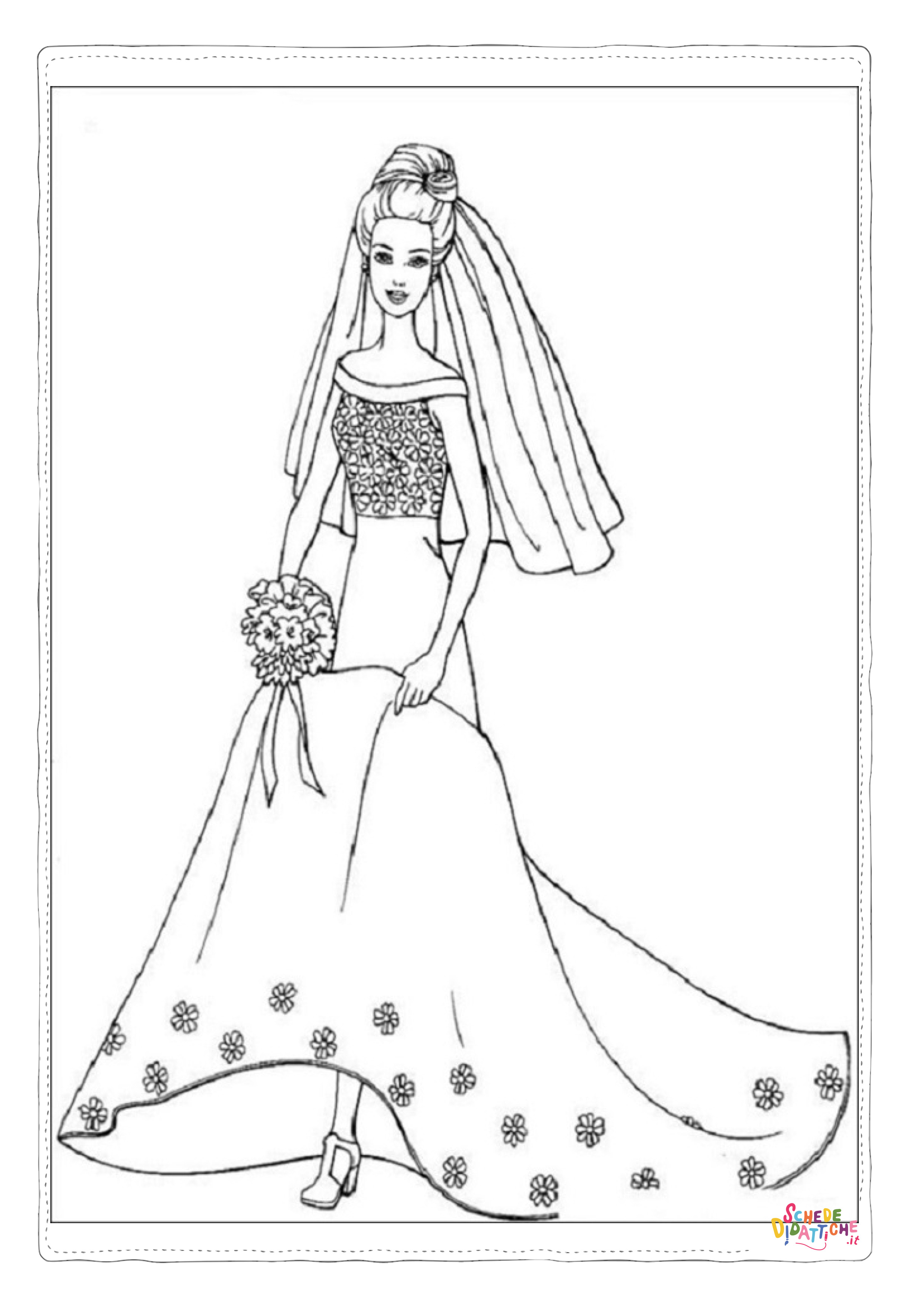 Disegno "Disegno di Barbie Principessa da stampare e colorare 15" Disegno di Barbie Principessa da stampare e colorare 15