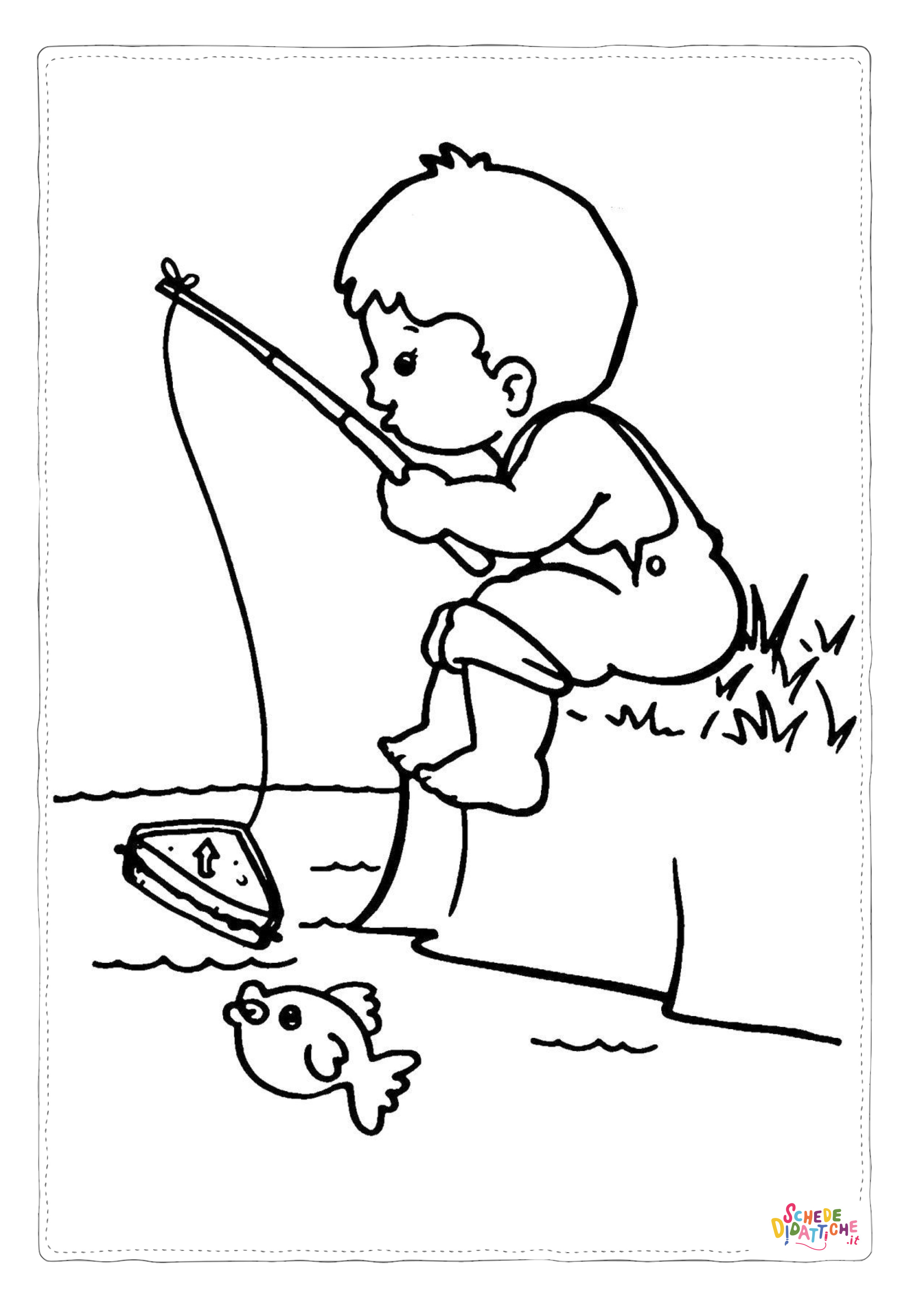 Disegno di pesca da stampare e colorare 4