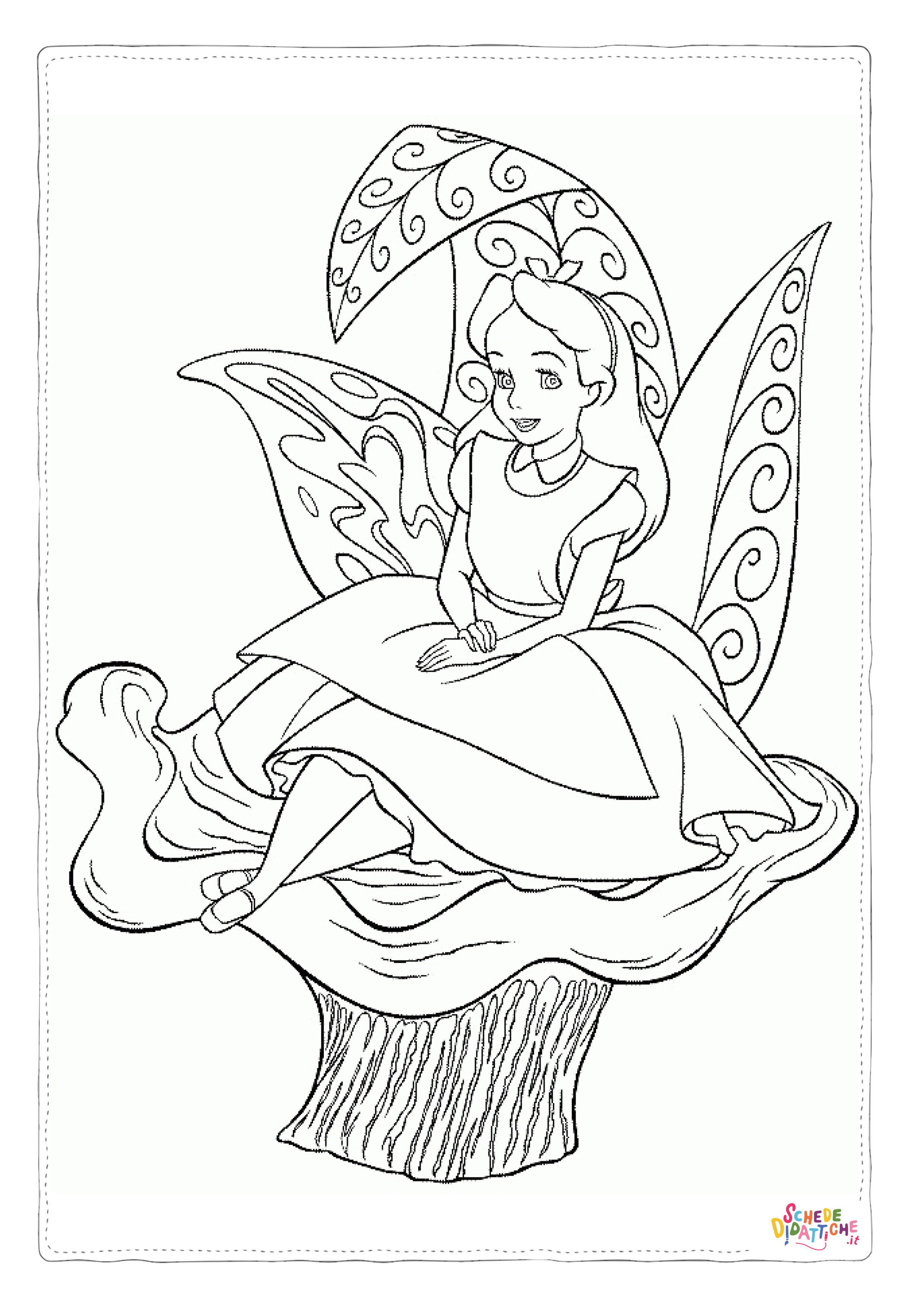 Disegno di Alice nel paese delle meraviglie da stampare e colorare 27