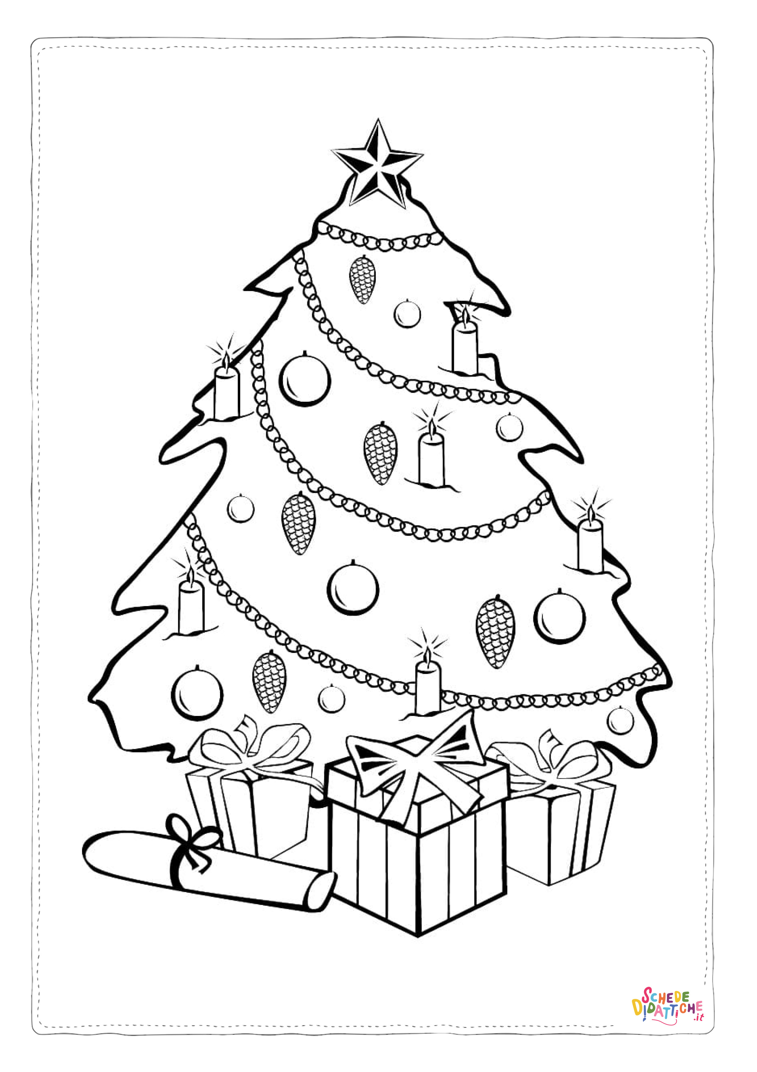 Disegno "Disegno di albero di Natale da stampare e colorare 129" Disegno di albero di Natale da stampare e colorare 129