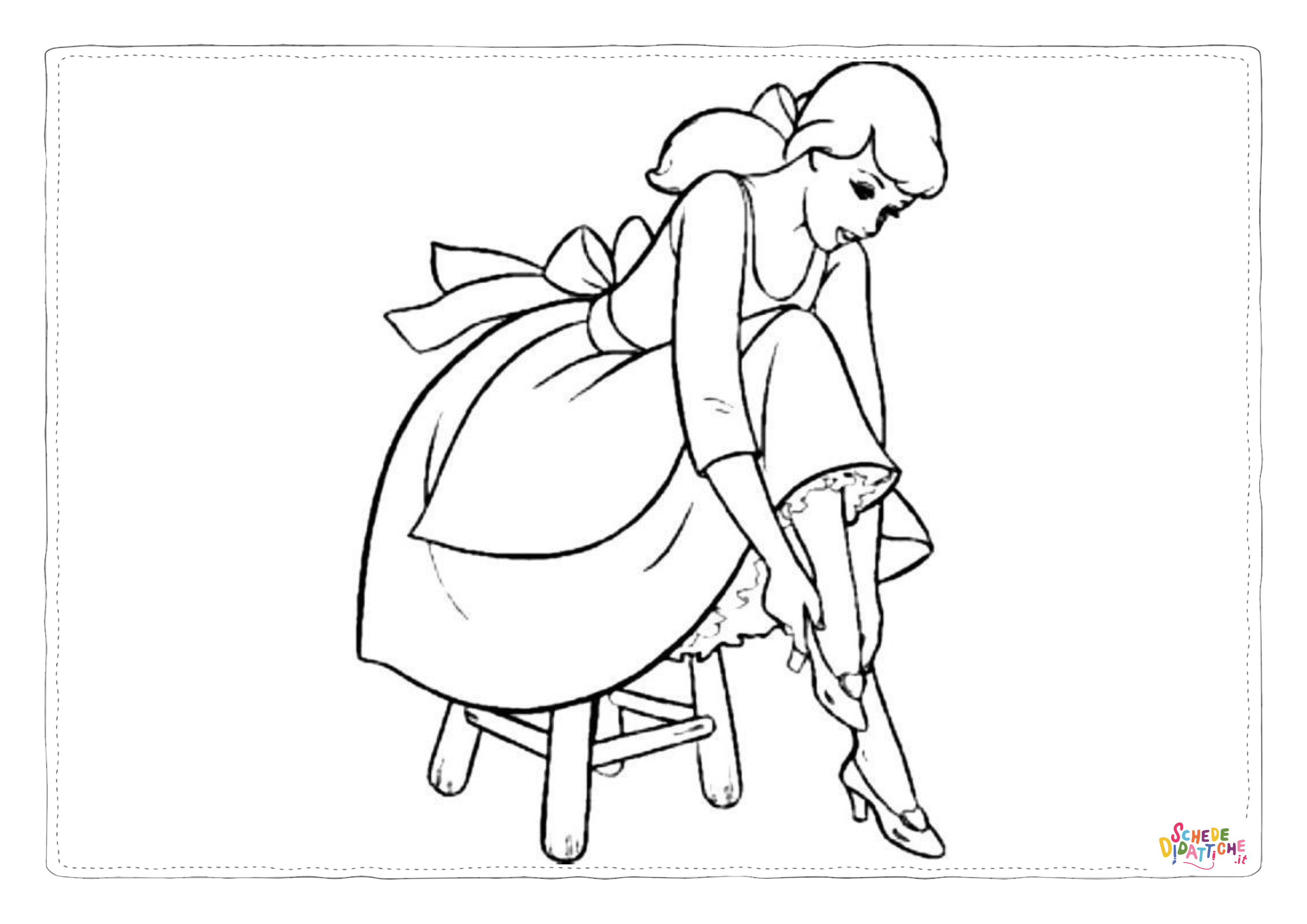 Disegno "Disegno di Cenerentola da stampare e colorare 116" Disegno di Cenerentola da stampare e colorare 116