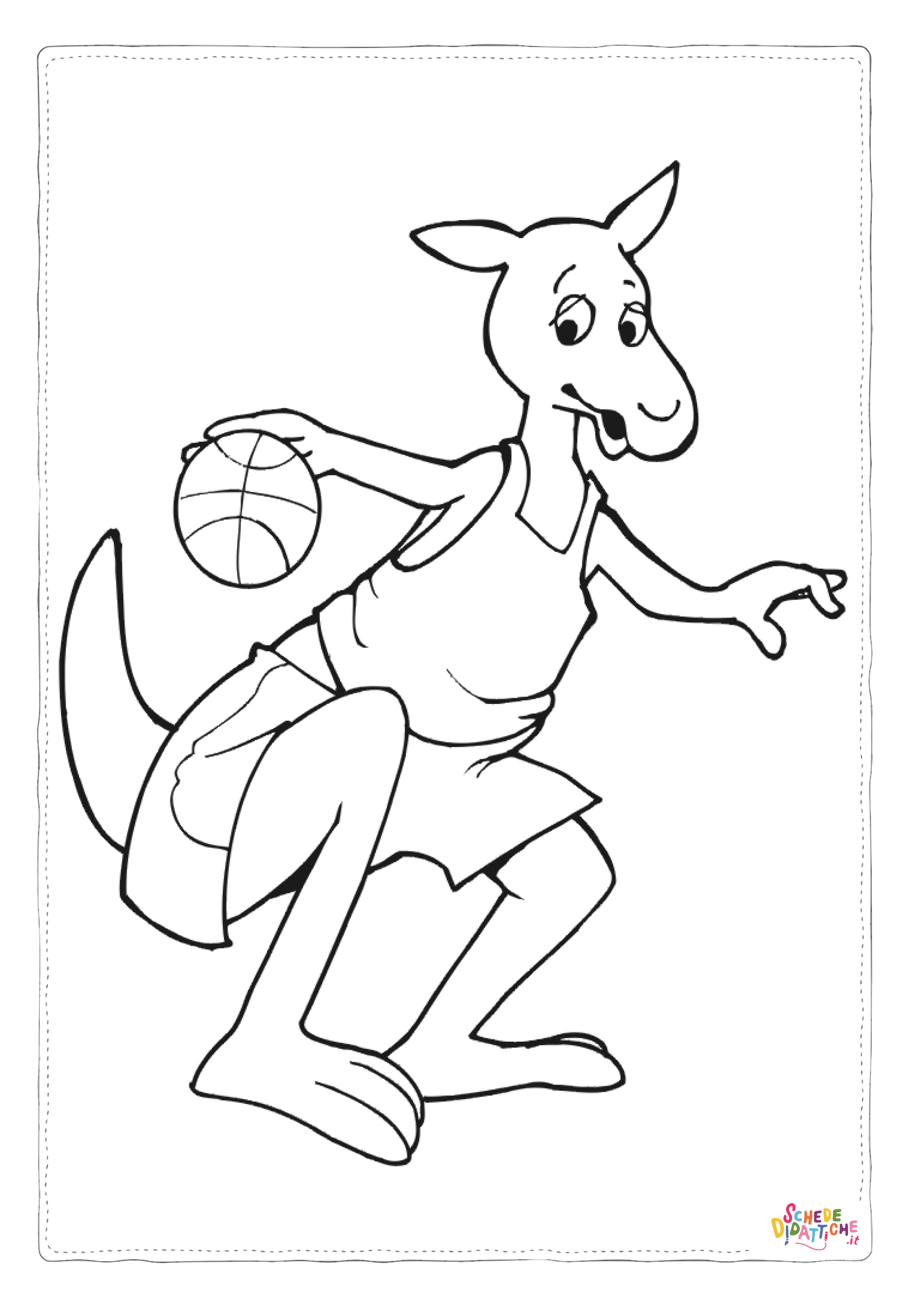 Disegno "Disegno di canguro da stampare e colorare 25" Disegno di canguro da stampare e colorare 25
