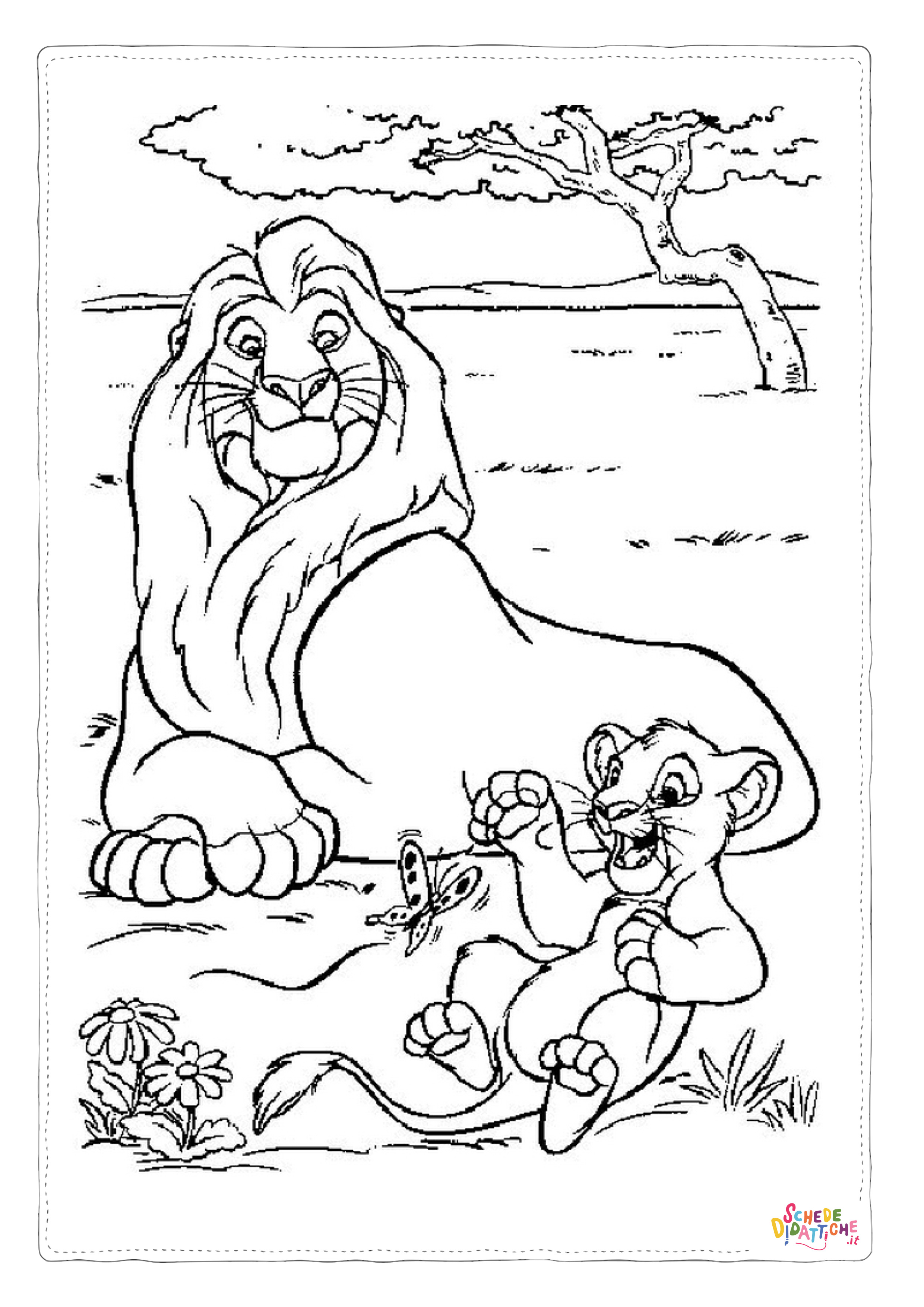 Disegno "Disegno di Re Leone da stampare e colorare 73" Disegno di Re Leone da stampare e colorare 73