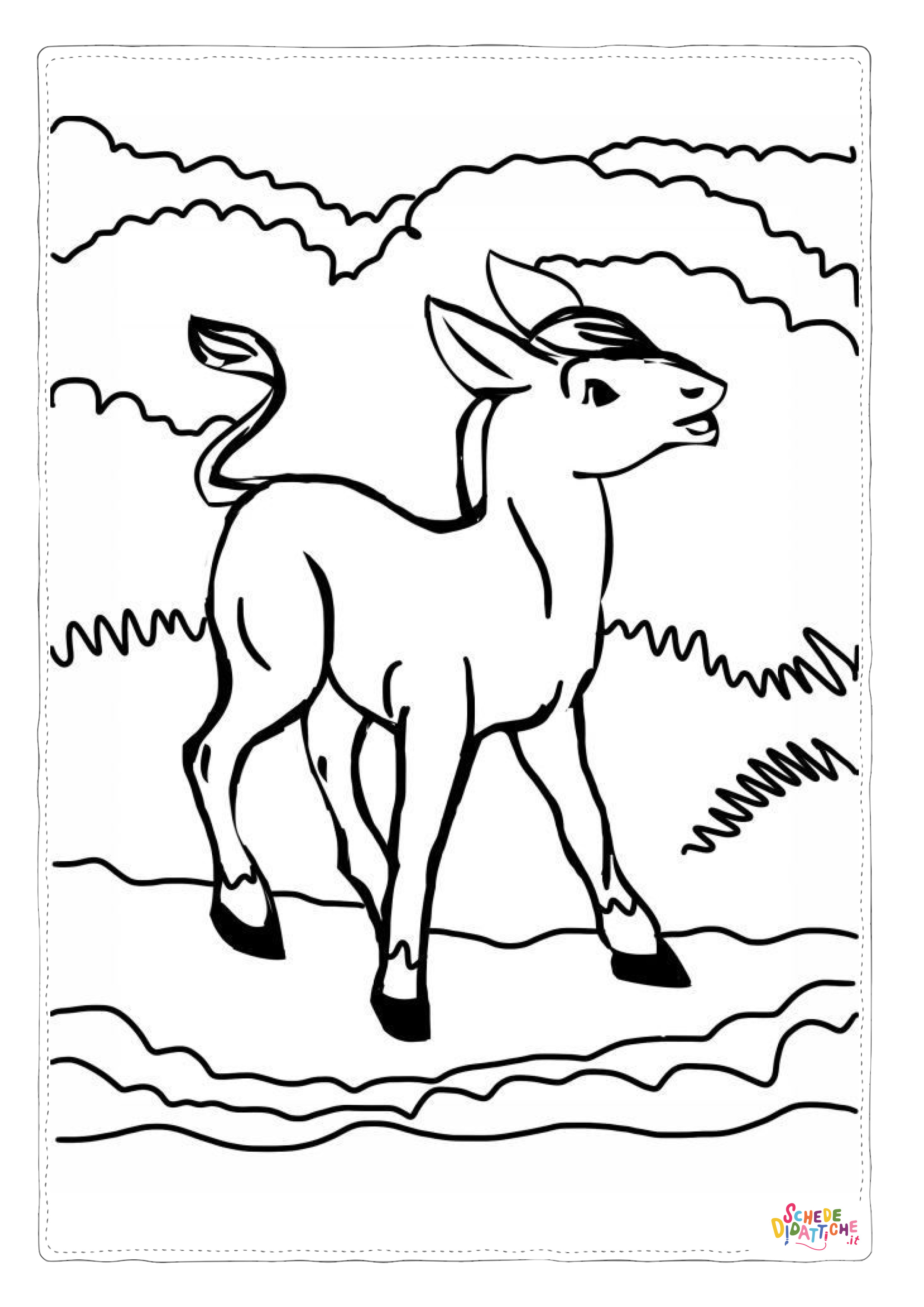 Disegno "Disegno di asino da stampare e colorare 20" Disegno di asino da stampare e colorare 20