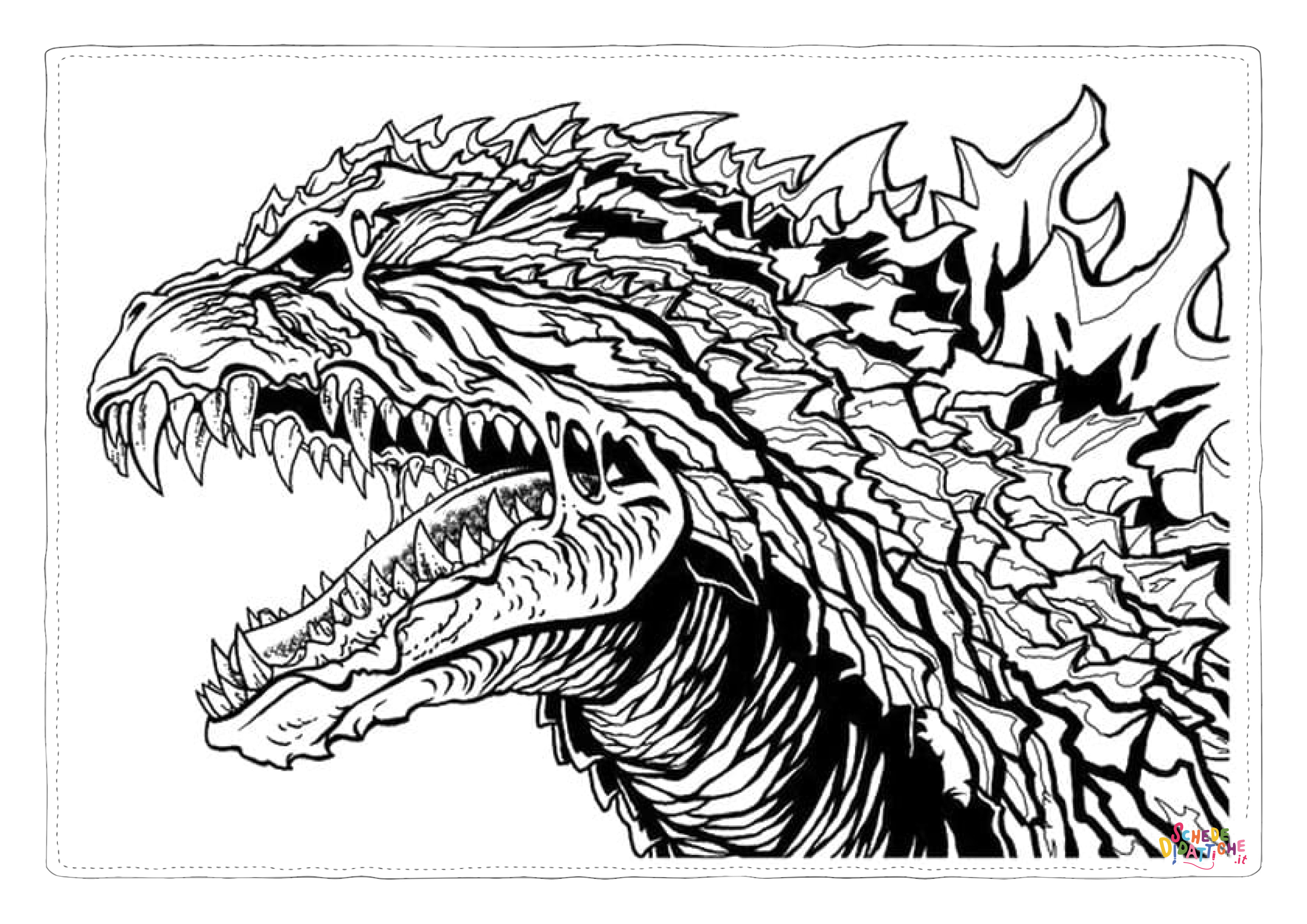 Disegno di Godzilla da stampare e colorare 10