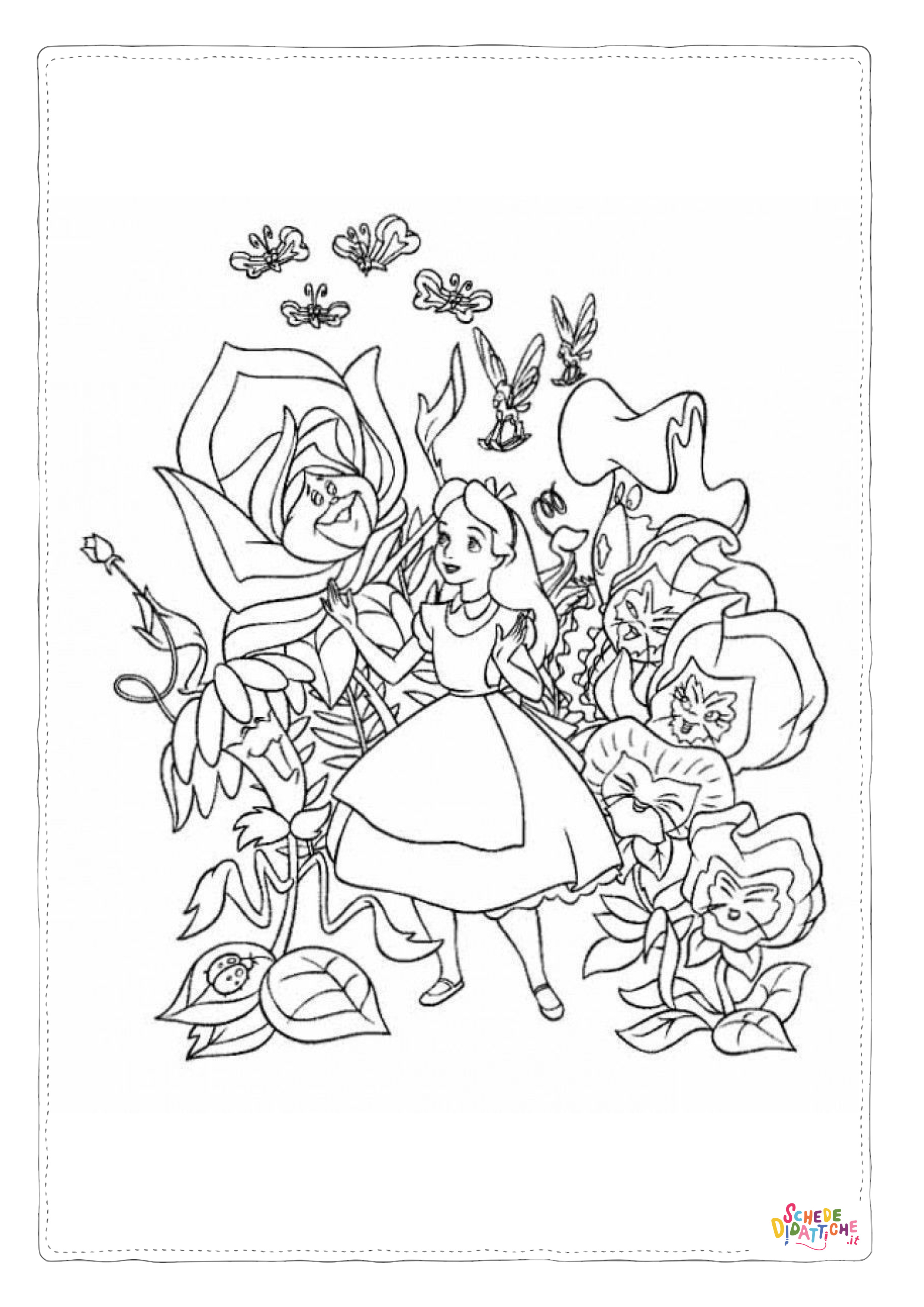 Disegno di Alice nel paese delle meraviglie da stampare e colorare 118