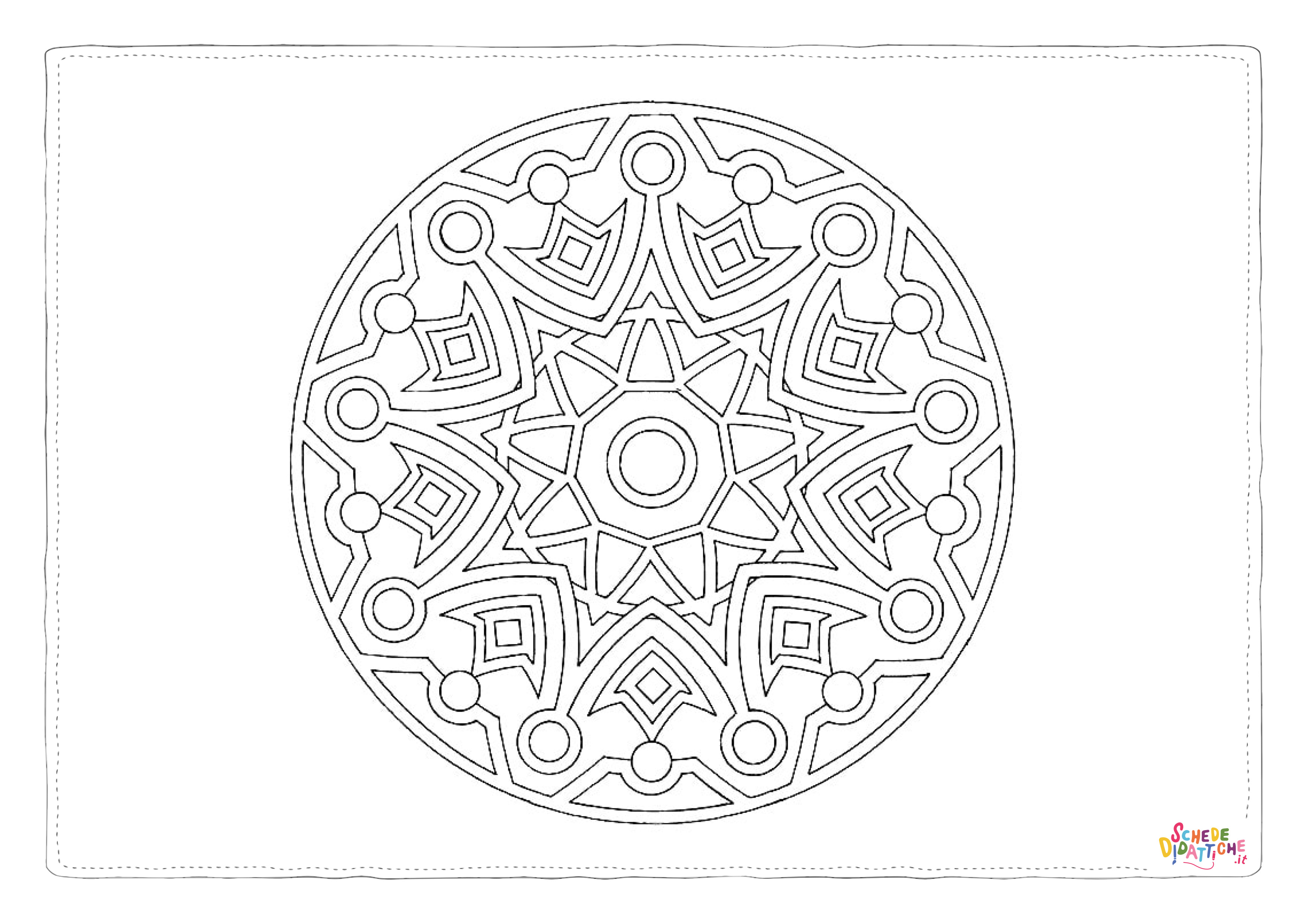 Disegno di mandala da stampare e colorare 1028