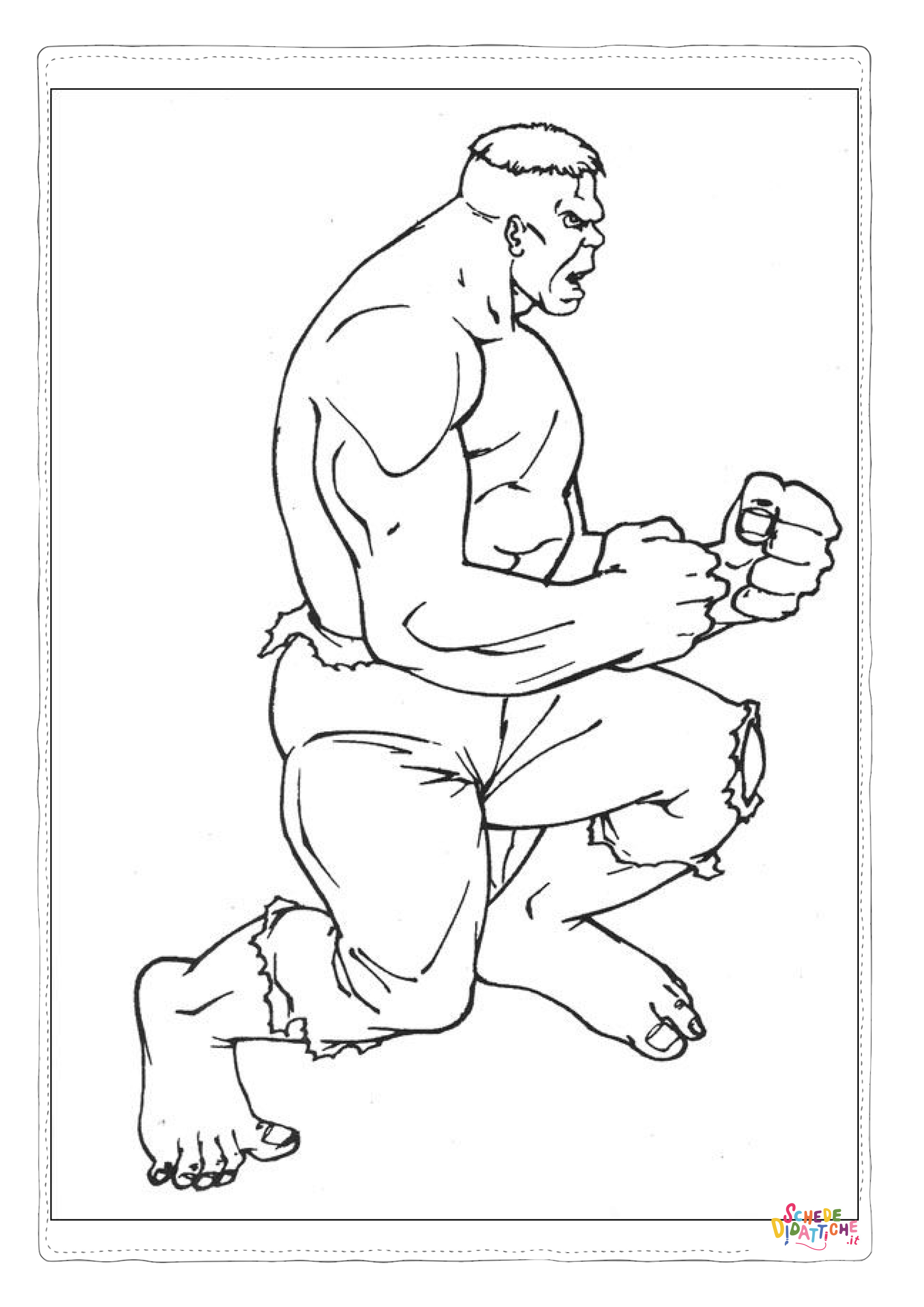 Disegno "Disegno di Hulk da stampare e colorare 11" Disegno di Hulk da stampare e colorare 11
