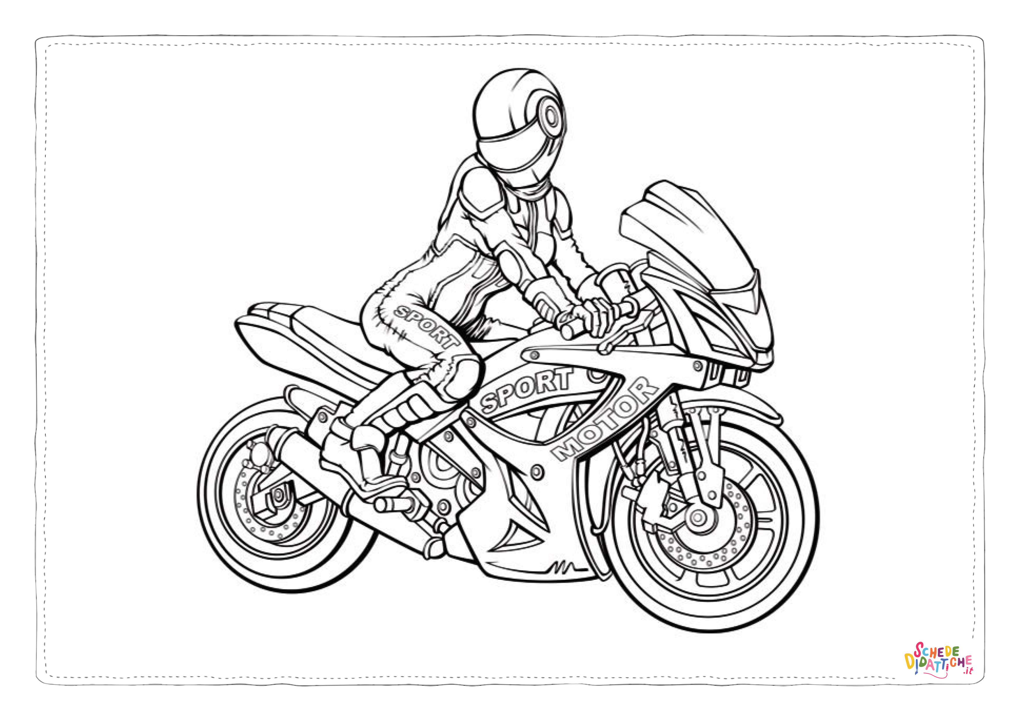 Disegno "Disegno di moto da stampare e colorare 33" Disegno di moto da stampare e colorare 33
