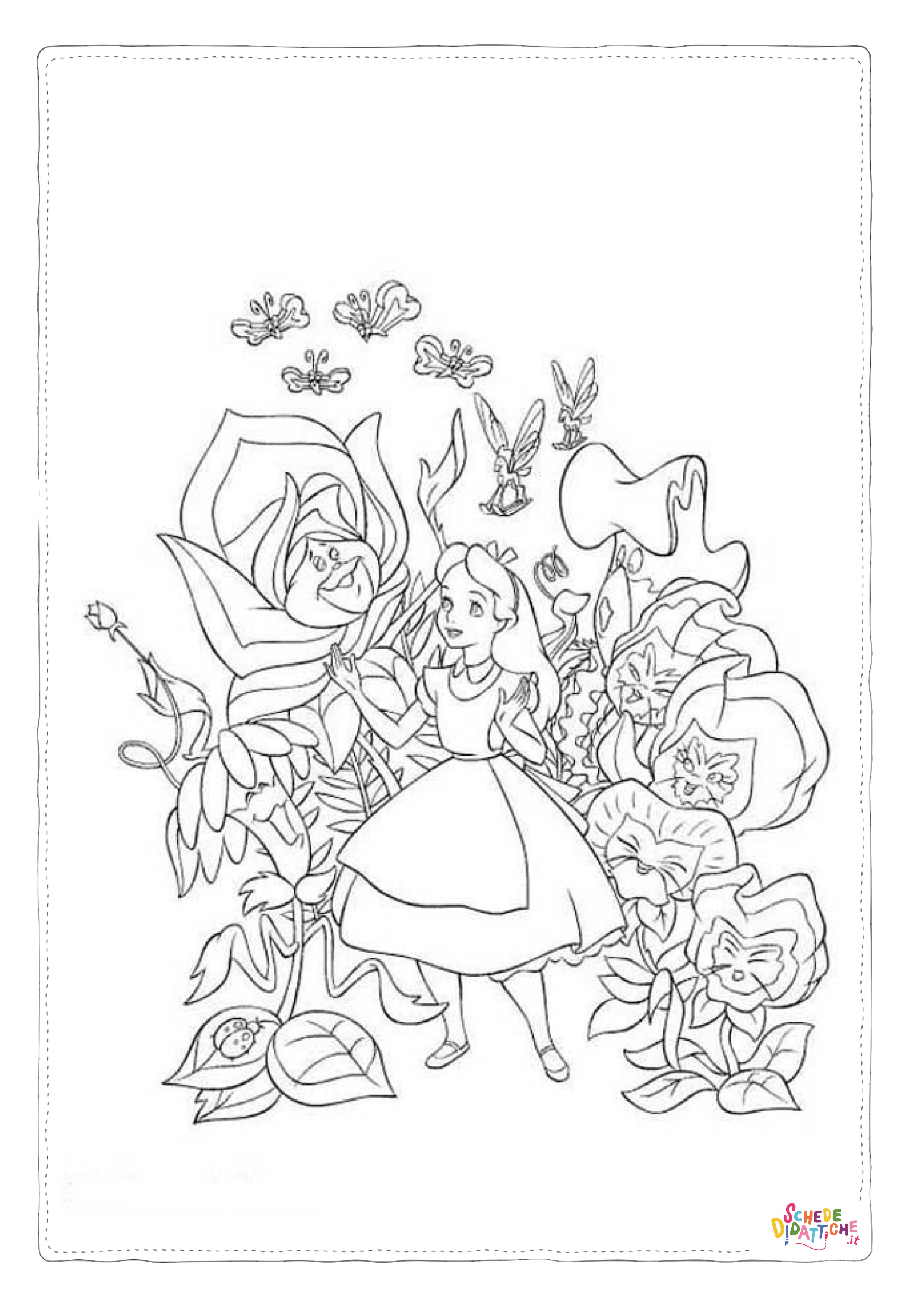 Disegno "Disegno di Alice nel paese delle meraviglie da stampare e colorare 103" Disegno di Alice nel paese delle meraviglie da stampare e colorare 103
