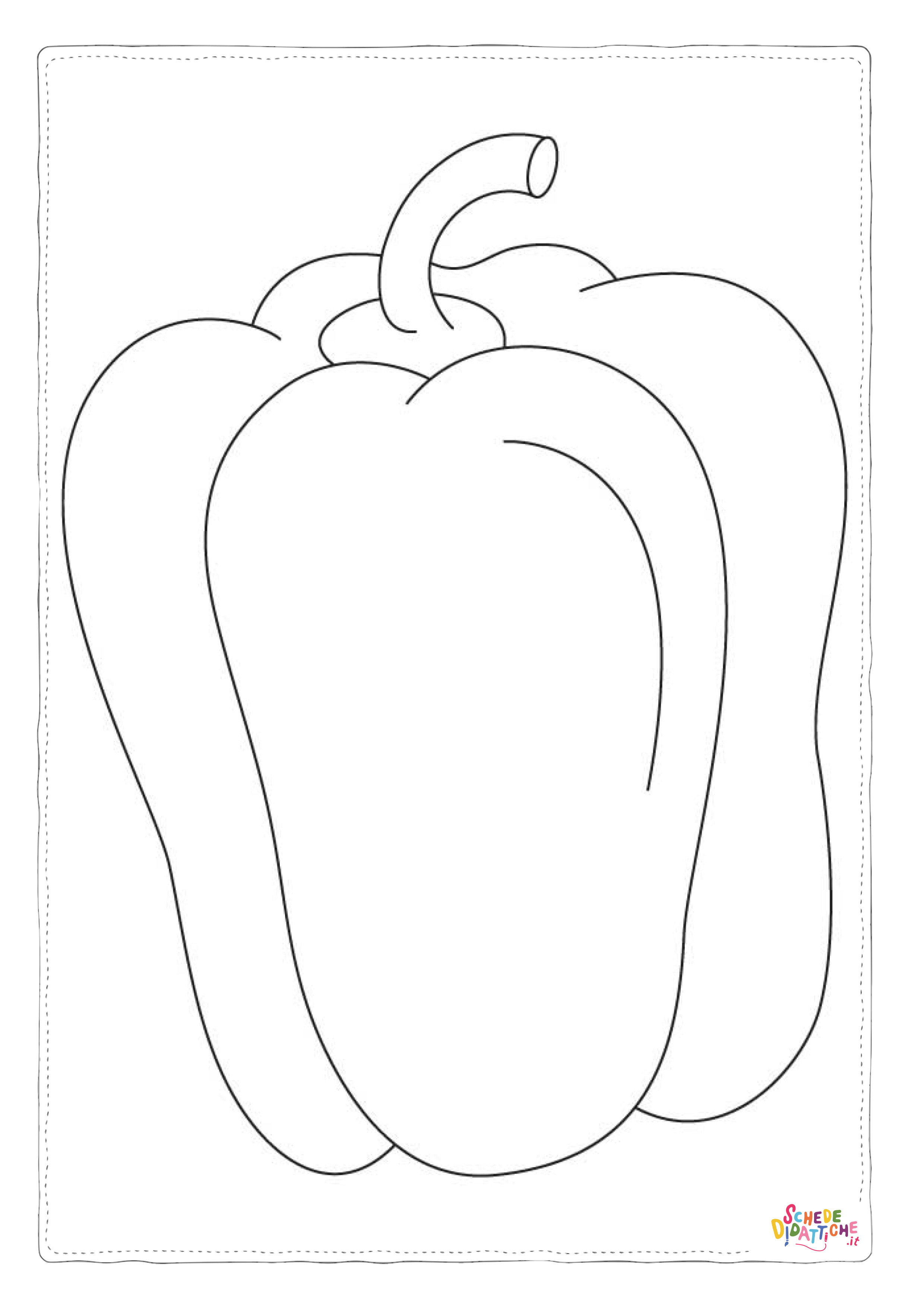 Disegno di peperone da stampare e colorare 4