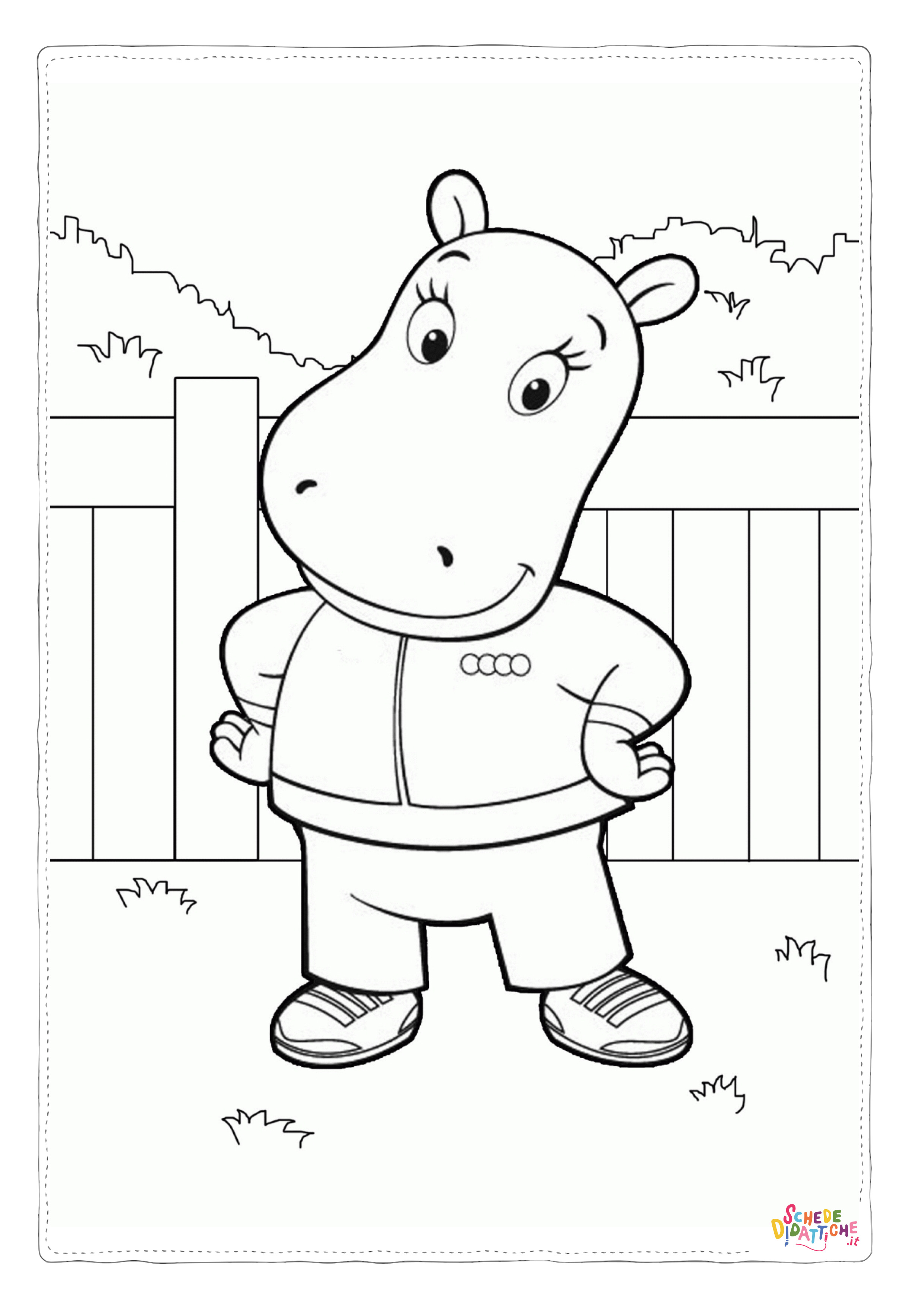 Disegno "Disegno di ippopotamo da stampare e colorare 59" Disegno di ippopotamo da stampare e colorare 59