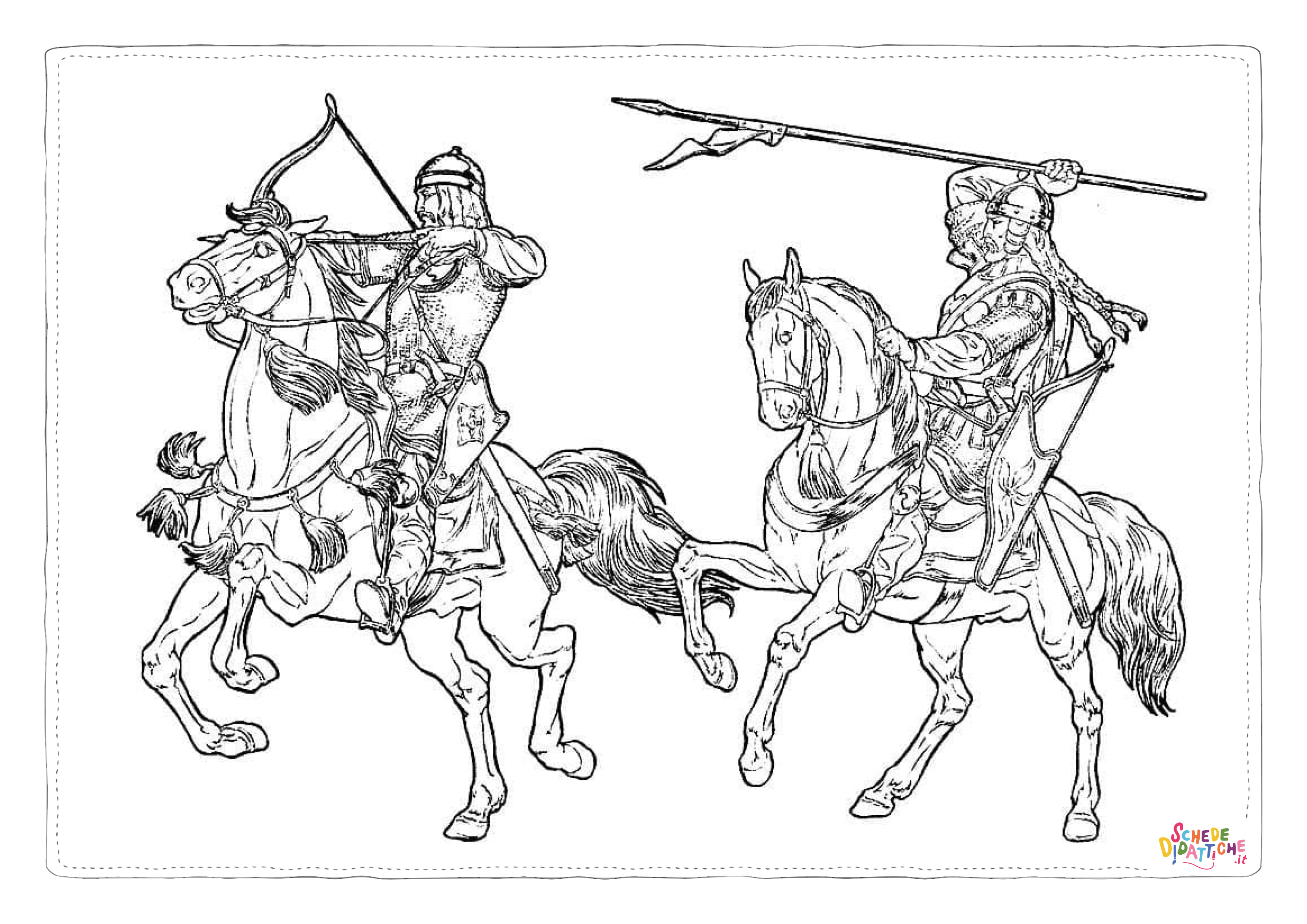 Disegno "Disegno di cavaliere da stampare e colorare 5" Disegno di cavaliere da stampare e colorare 5