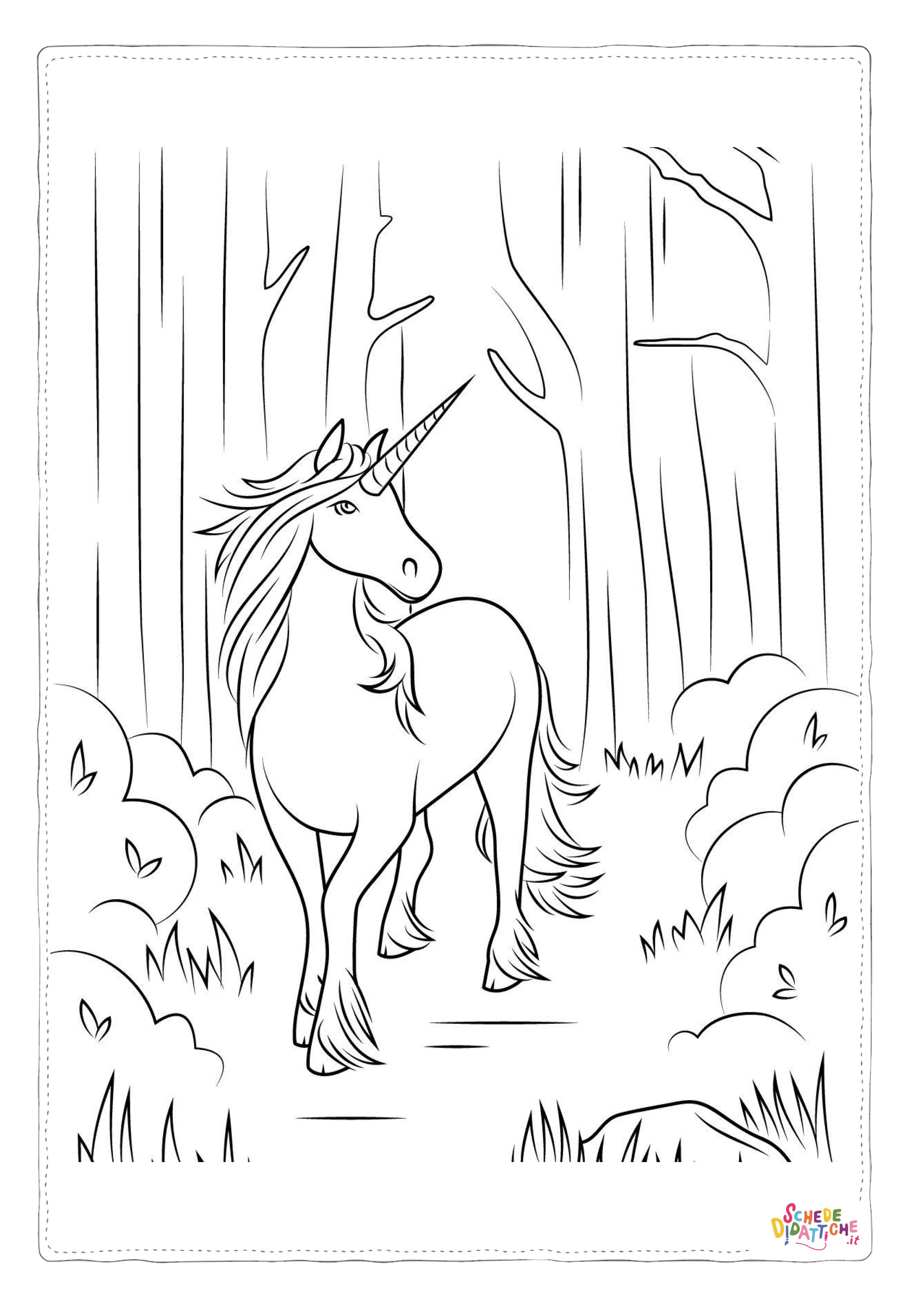 Disegno "Disegno di unicorno da stampare e colorare 68" Disegno di unicorno da stampare e colorare 68