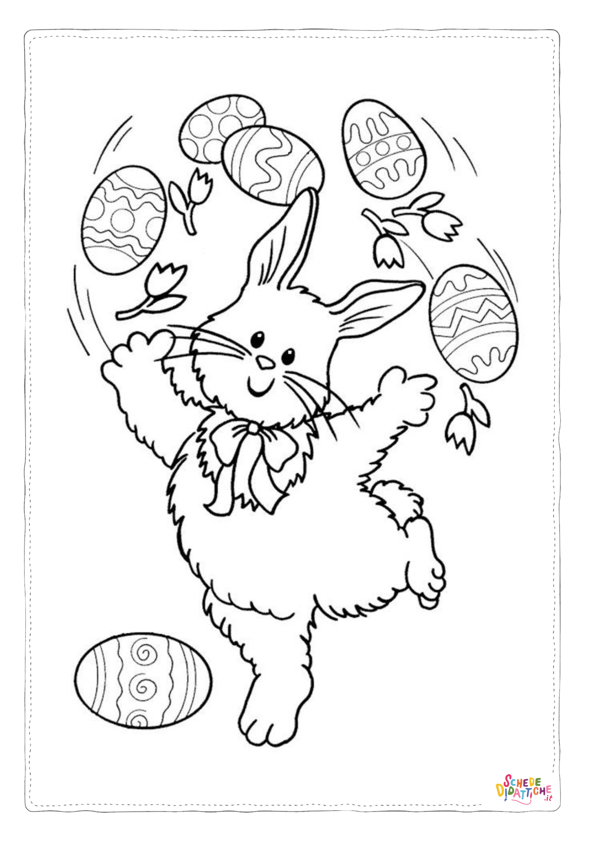 Disegno "Disegno di coniglietto di Pasqua da stampare e colorare 1" Disegno di coniglietto di Pasqua da stampare e colorare 1