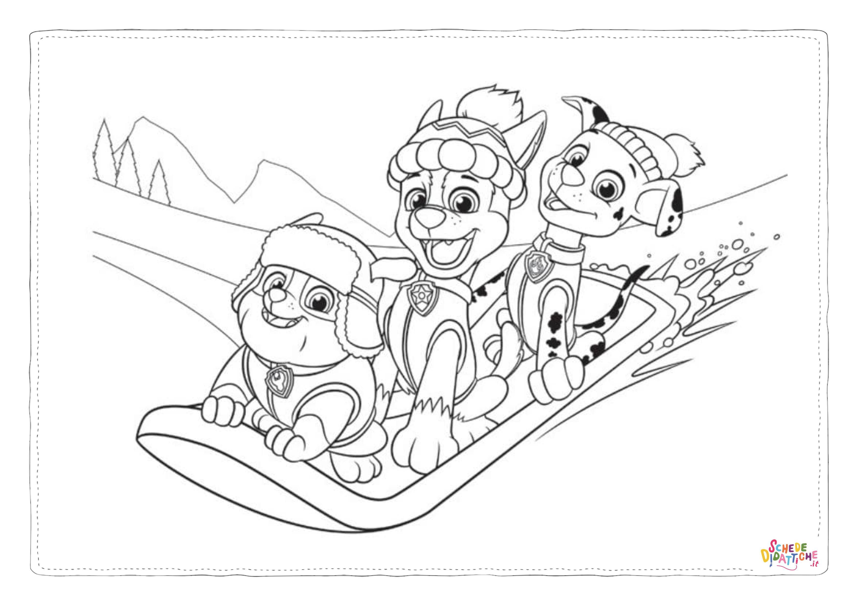 Disegno "Disegno di Paw Patrol - Cane pompiere da stampare e colorare 52" Disegno di Paw Patrol - Cane pompiere da stampare e colorare 52