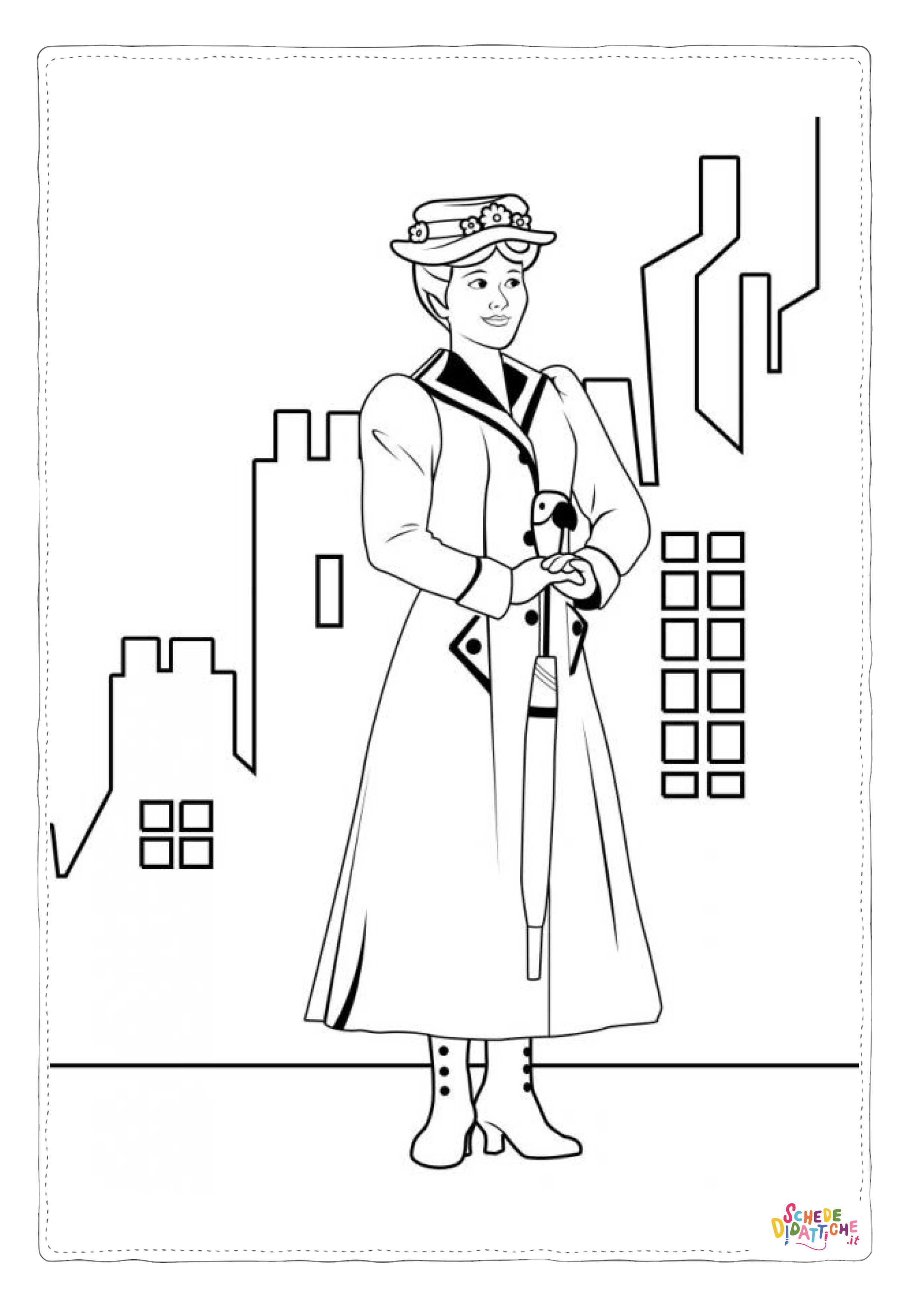 Disegno "Disegno di Mary Poppins da stampare e colorare 22" Disegno di Mary Poppins da stampare e colorare 22