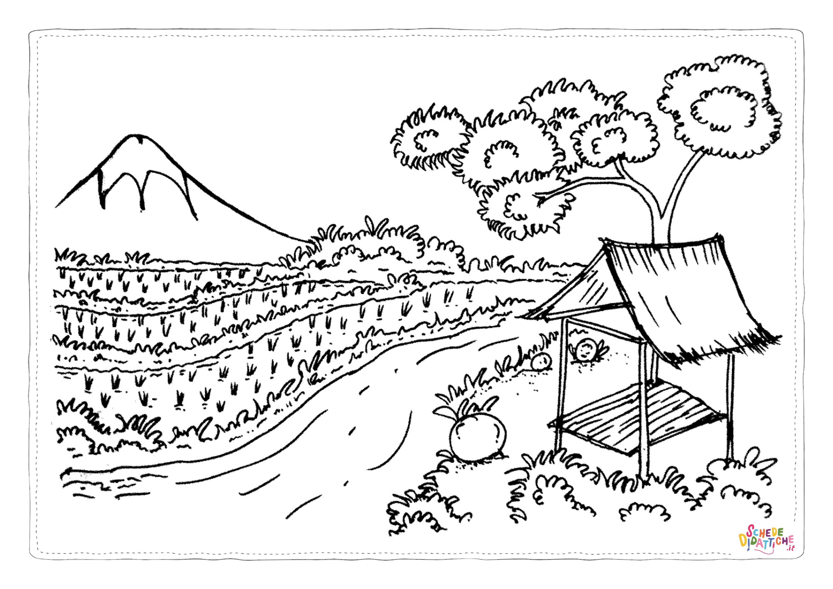 Disegno di paesaggio da stampare e colorare 45