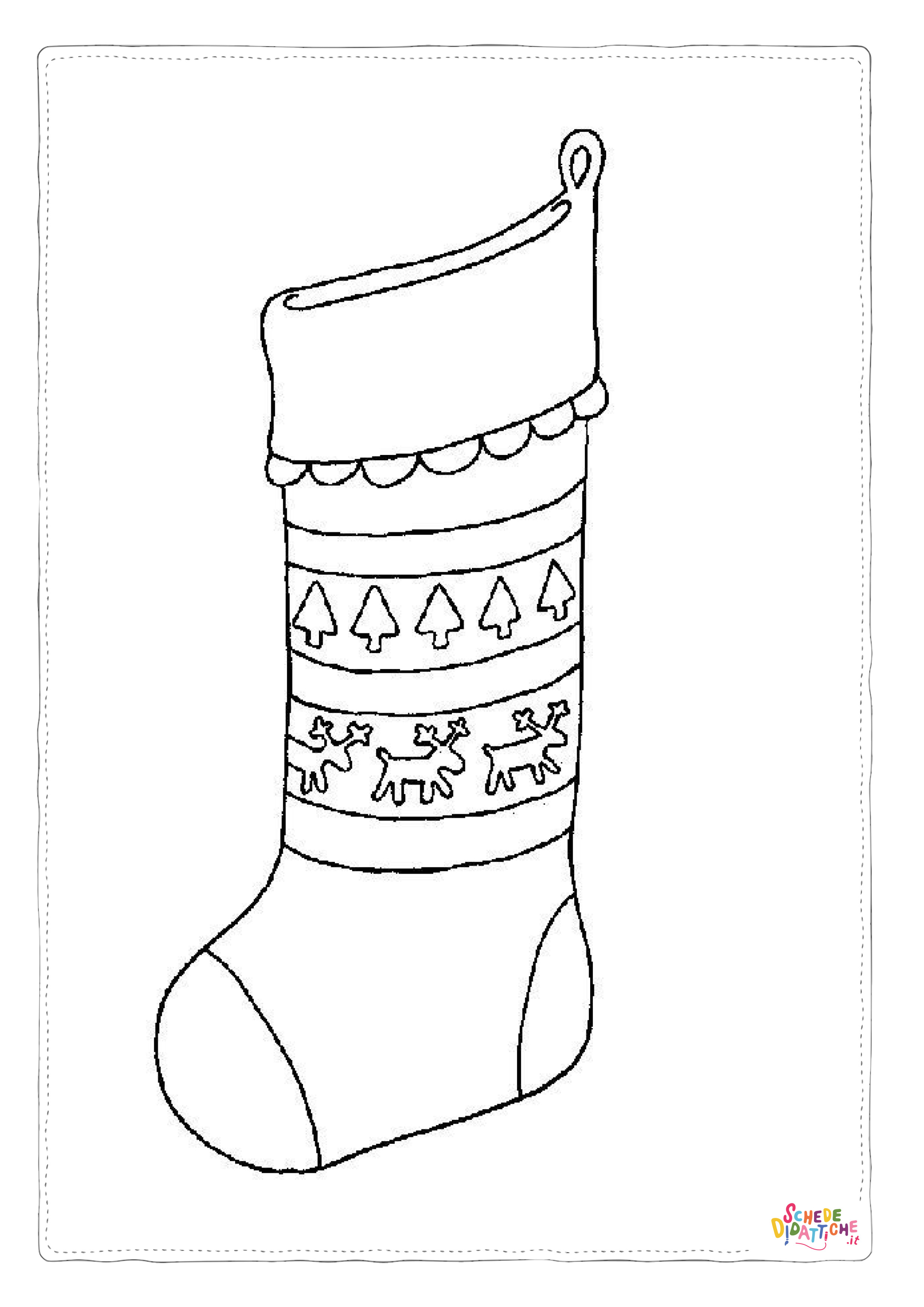 Disegno di calza di Natale da stampare e colorare 34