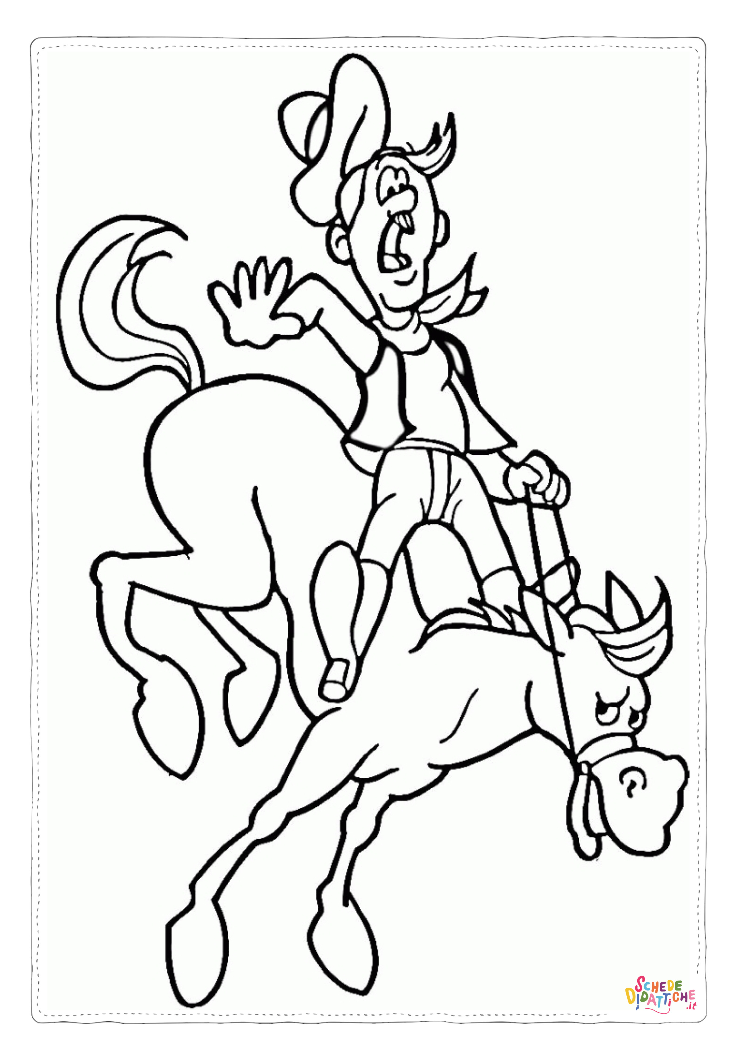 Disegno "Disegno di rodeo da stampare e colorare 1" Disegno di rodeo da stampare e colorare 1