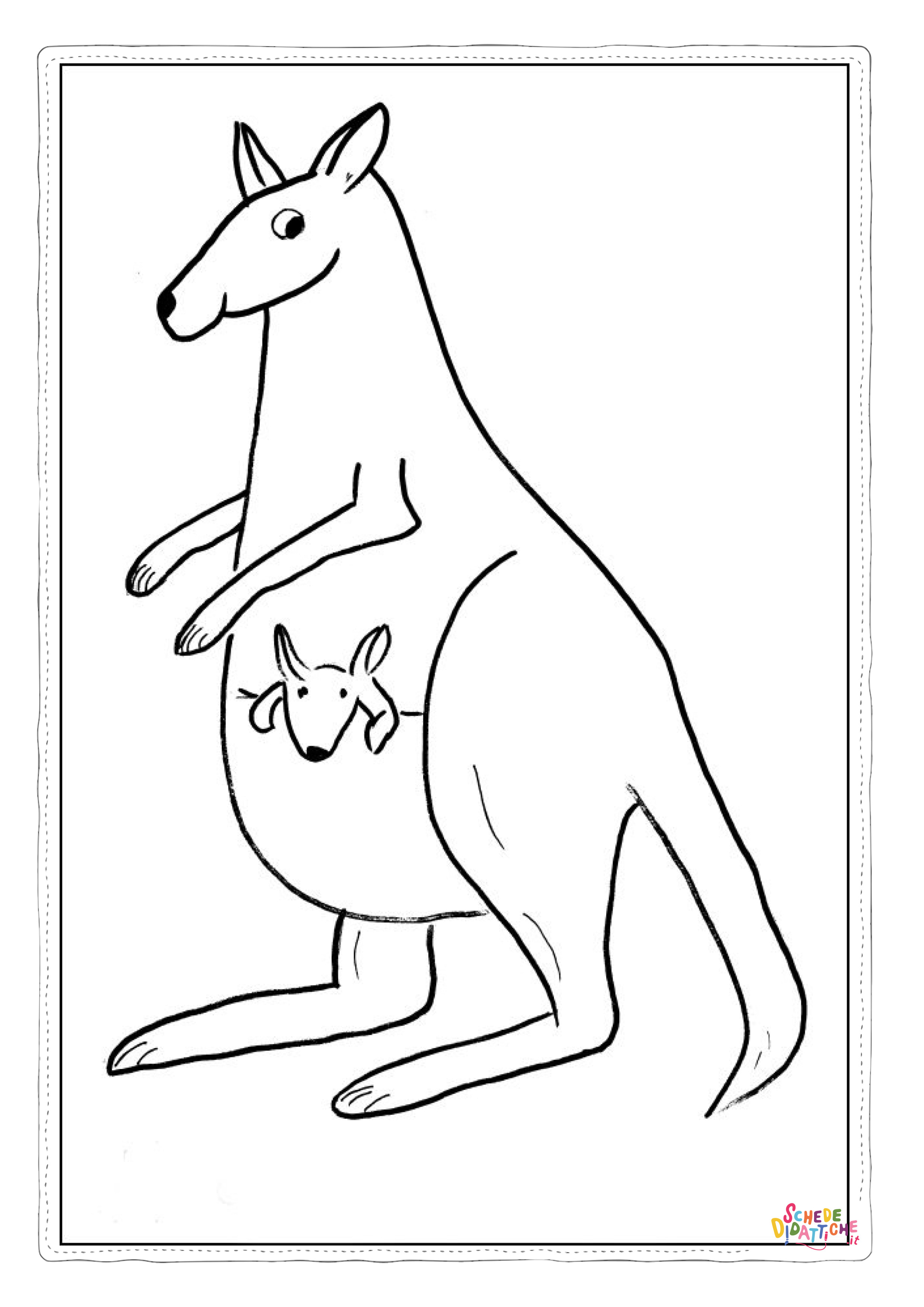 Disegno "Disegno di canguro da stampare e colorare 32" Disegno di canguro da stampare e colorare 32