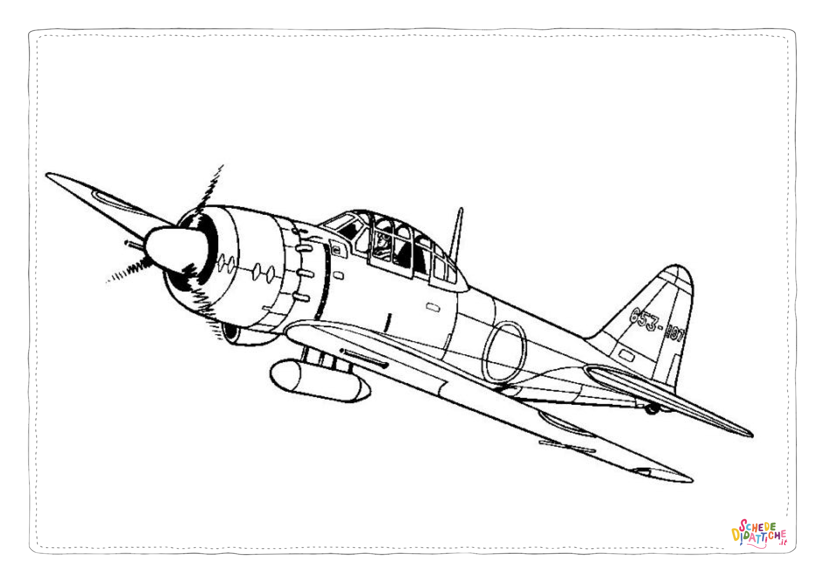 Disegno "Disegno di aereo militare da stampare e colorare 58" Disegno di aereo militare da stampare e colorare 58