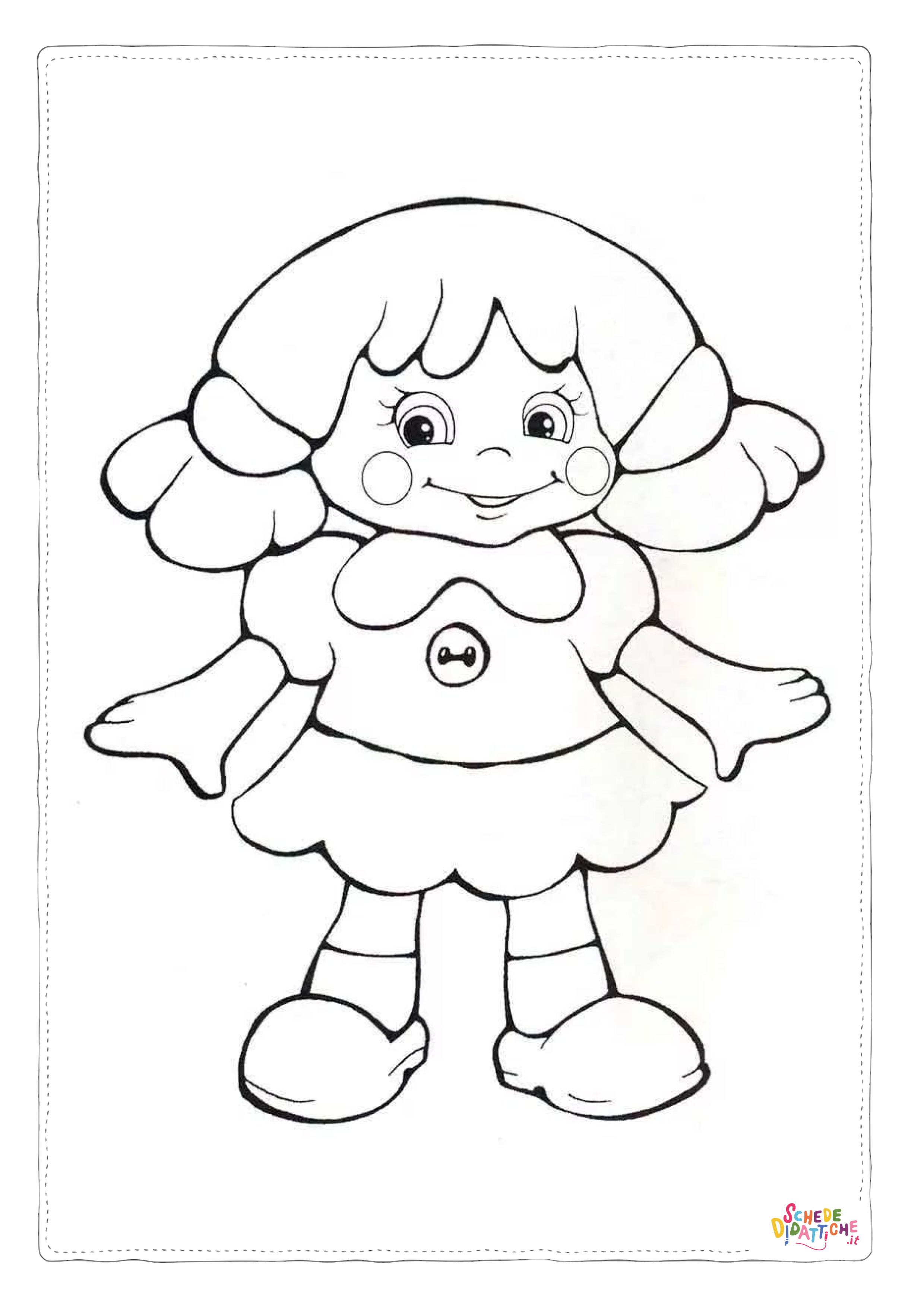 Disegno "Disegno di bambola da stampare e colorare 16" Disegno di bambola da stampare e colorare 16