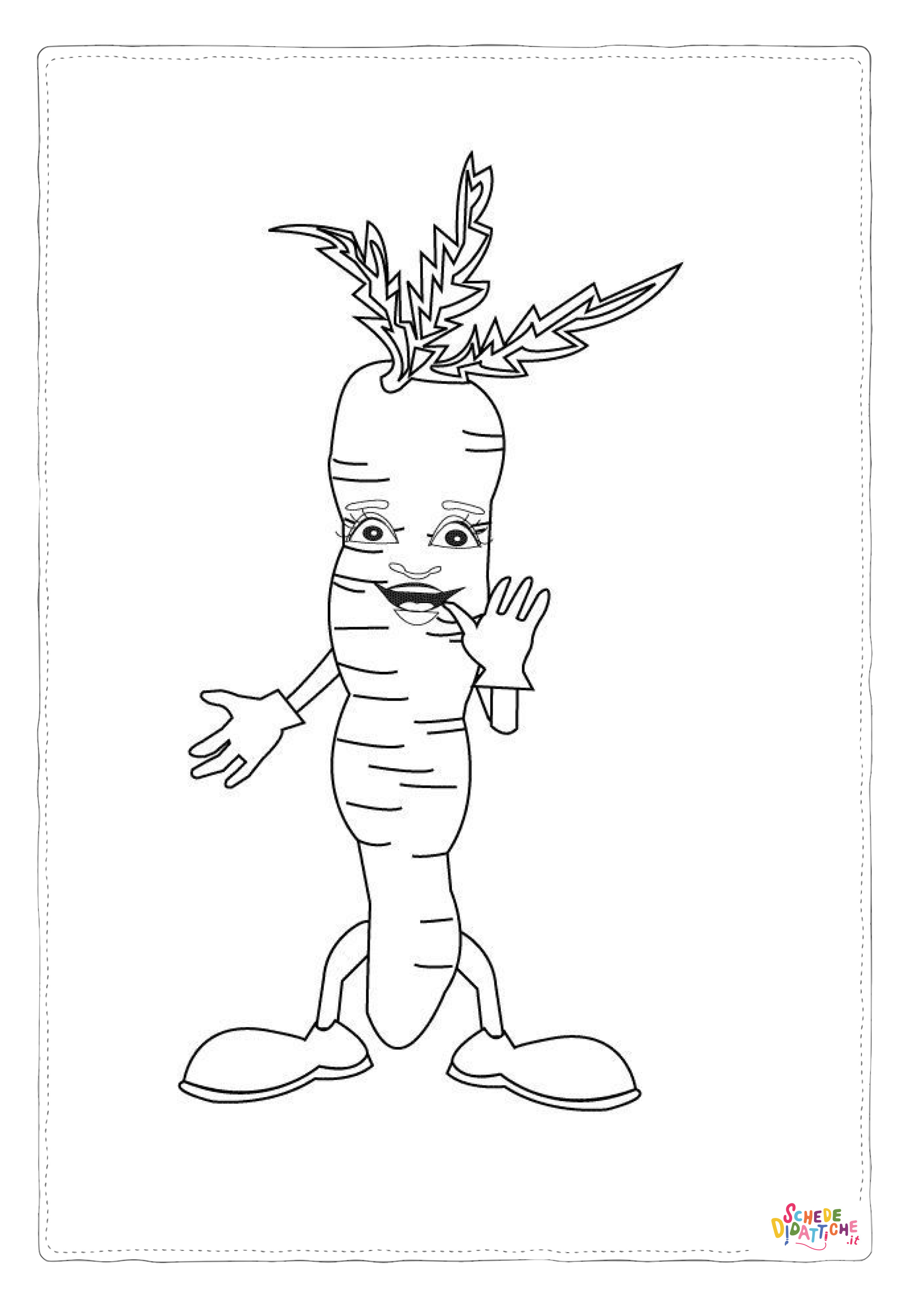 Disegno di carota da stampare e colorare