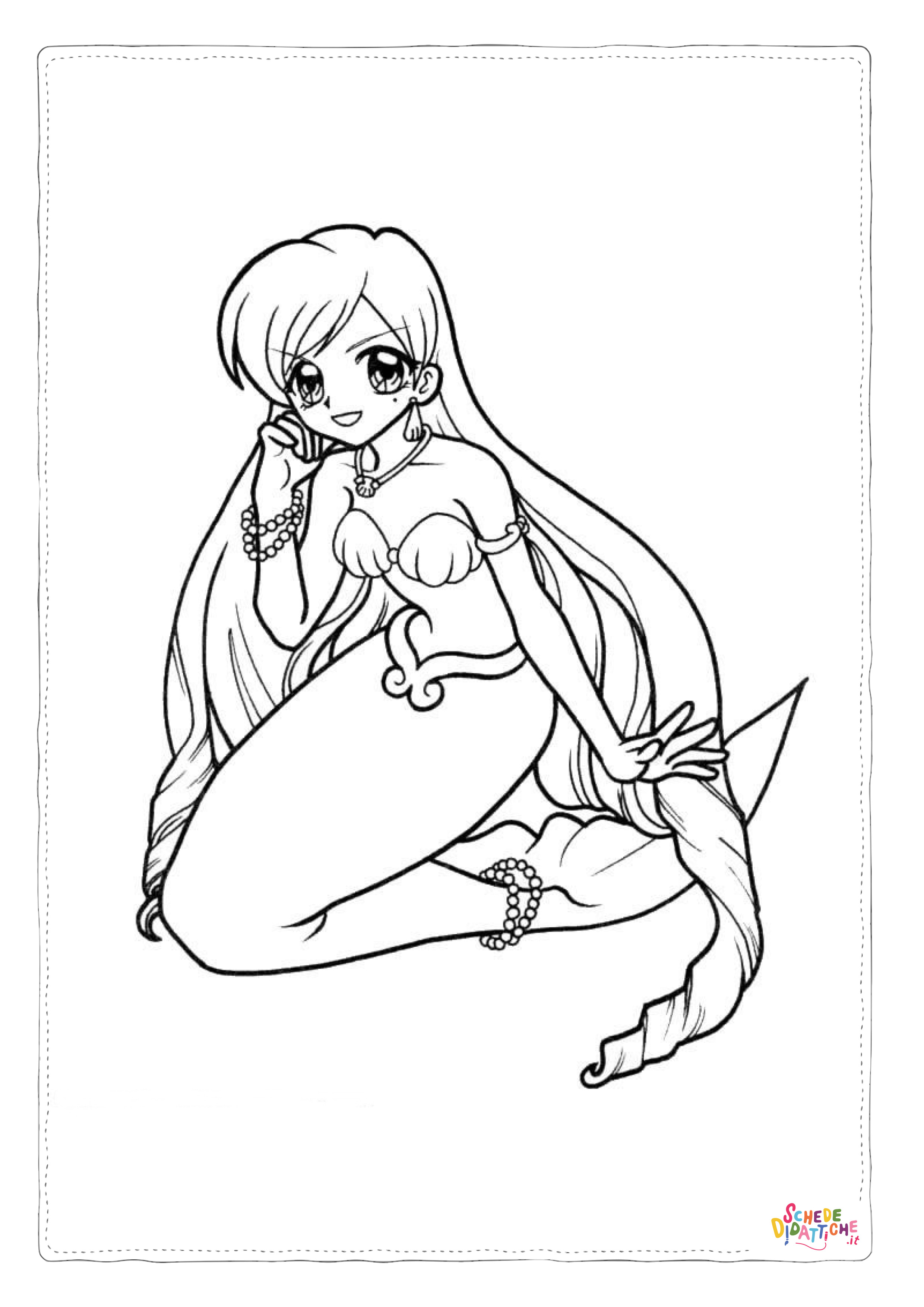 Disegno "Disegno di sirena da stampare e colorare 4" Disegno di sirena da stampare e colorare 4