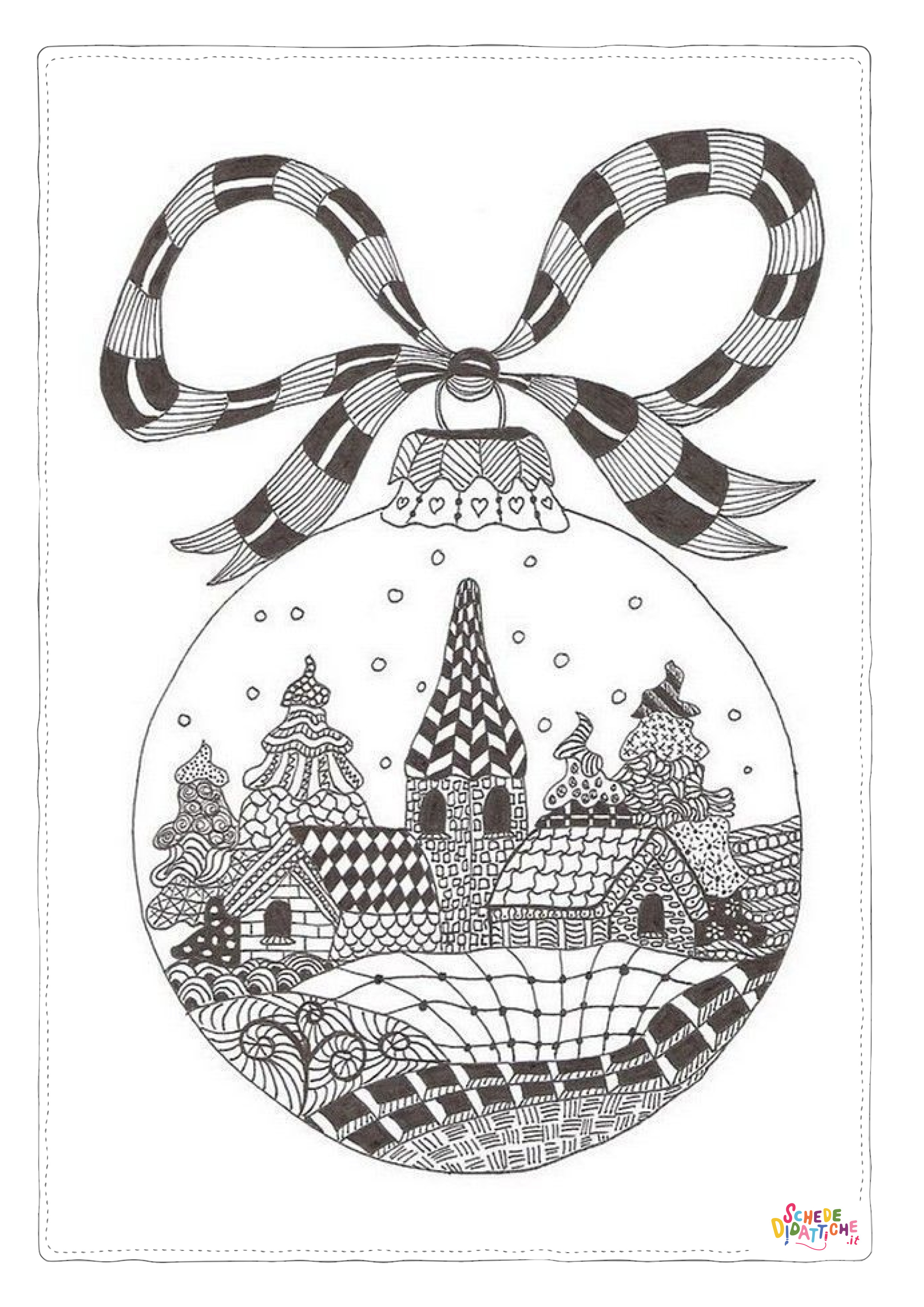 Disegno "Disegno di palla di Natale da stampare e colorare 53" Disegno di palla di Natale da stampare e colorare 53