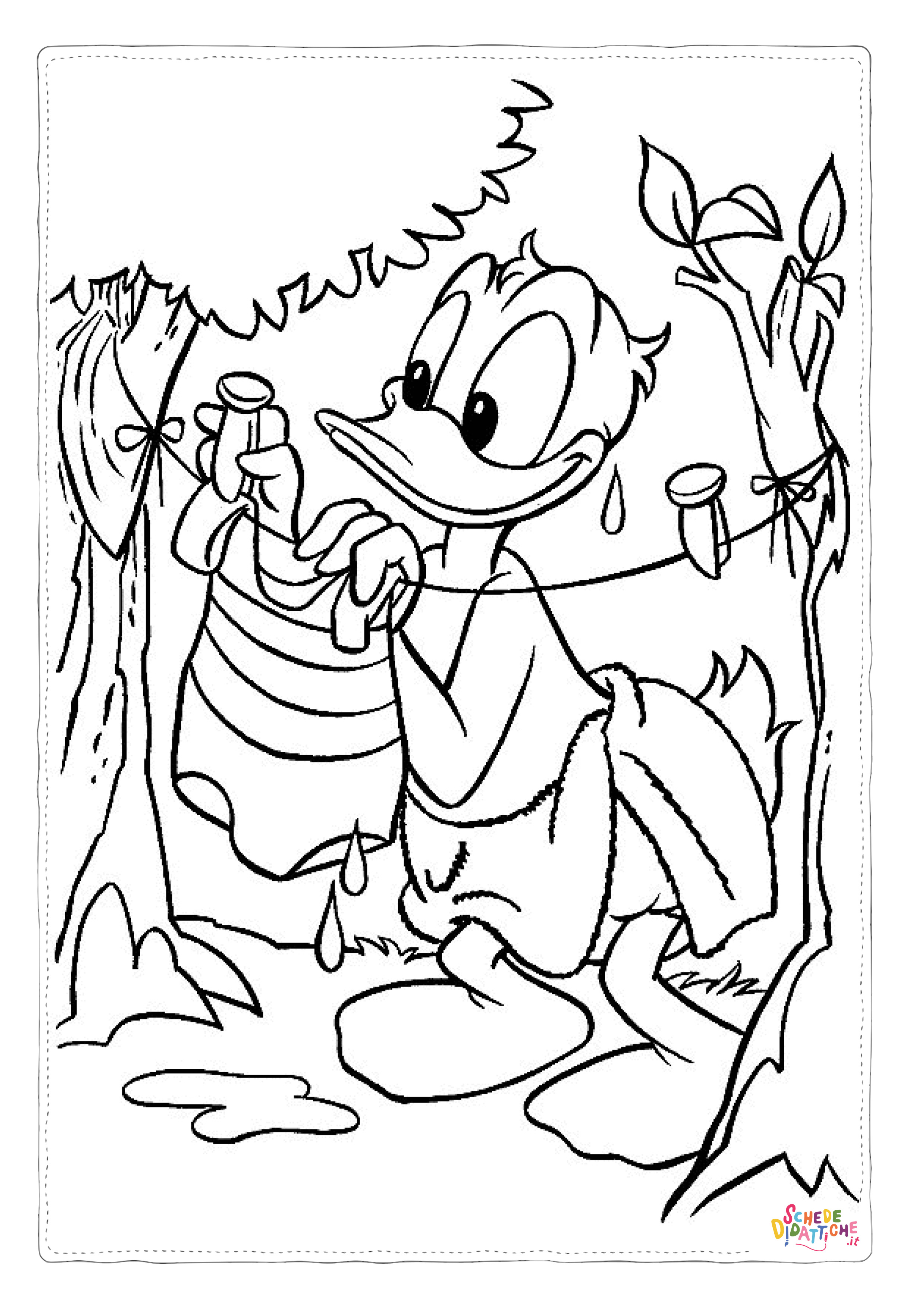 Disegno "Disegno di Paperino da stampare e colorare 106" Disegno di Paperino da stampare e colorare 106