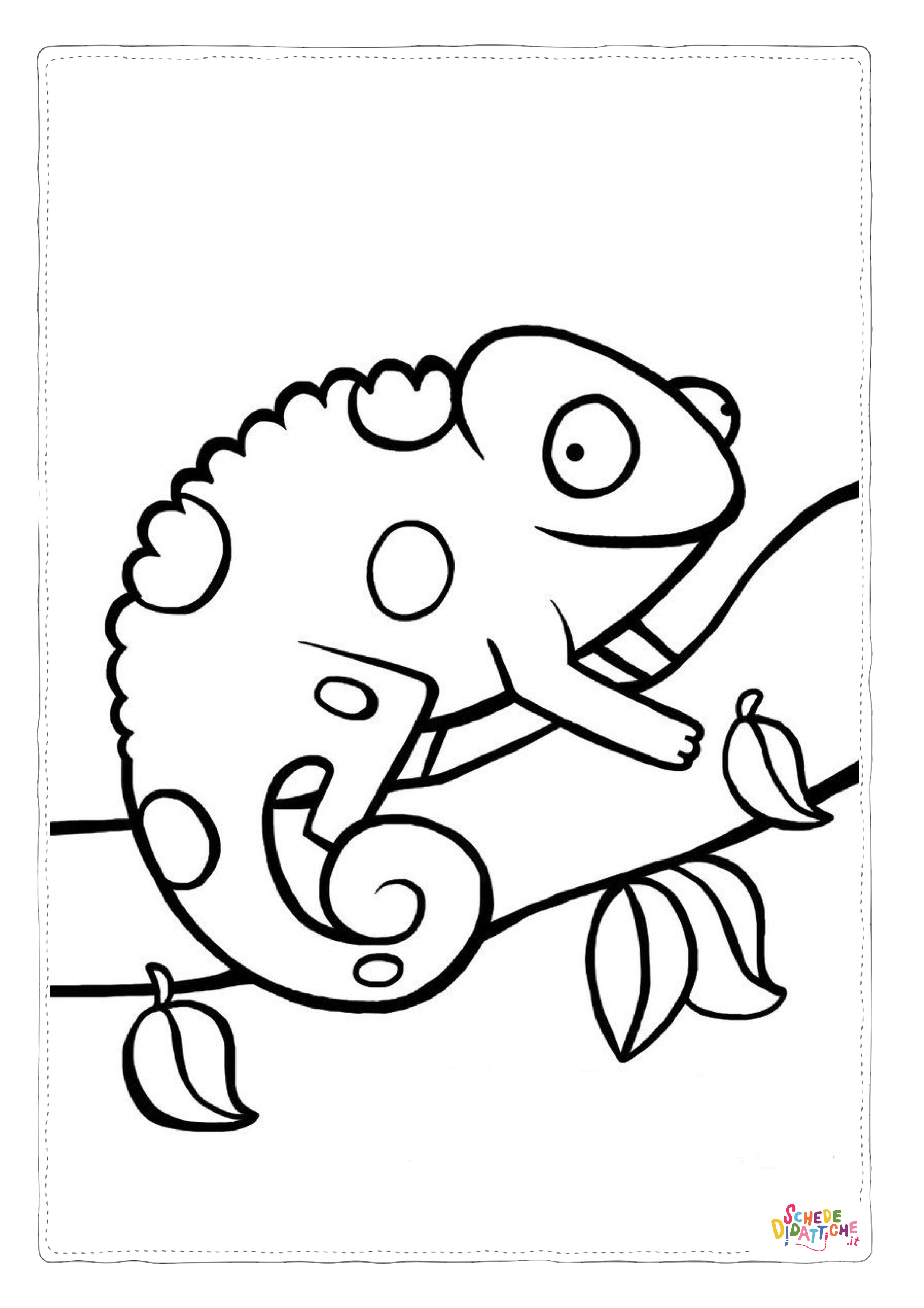 Disegno "Disegno di camaleonte da stampare e colorare 5" Disegno di camaleonte da stampare e colorare 5