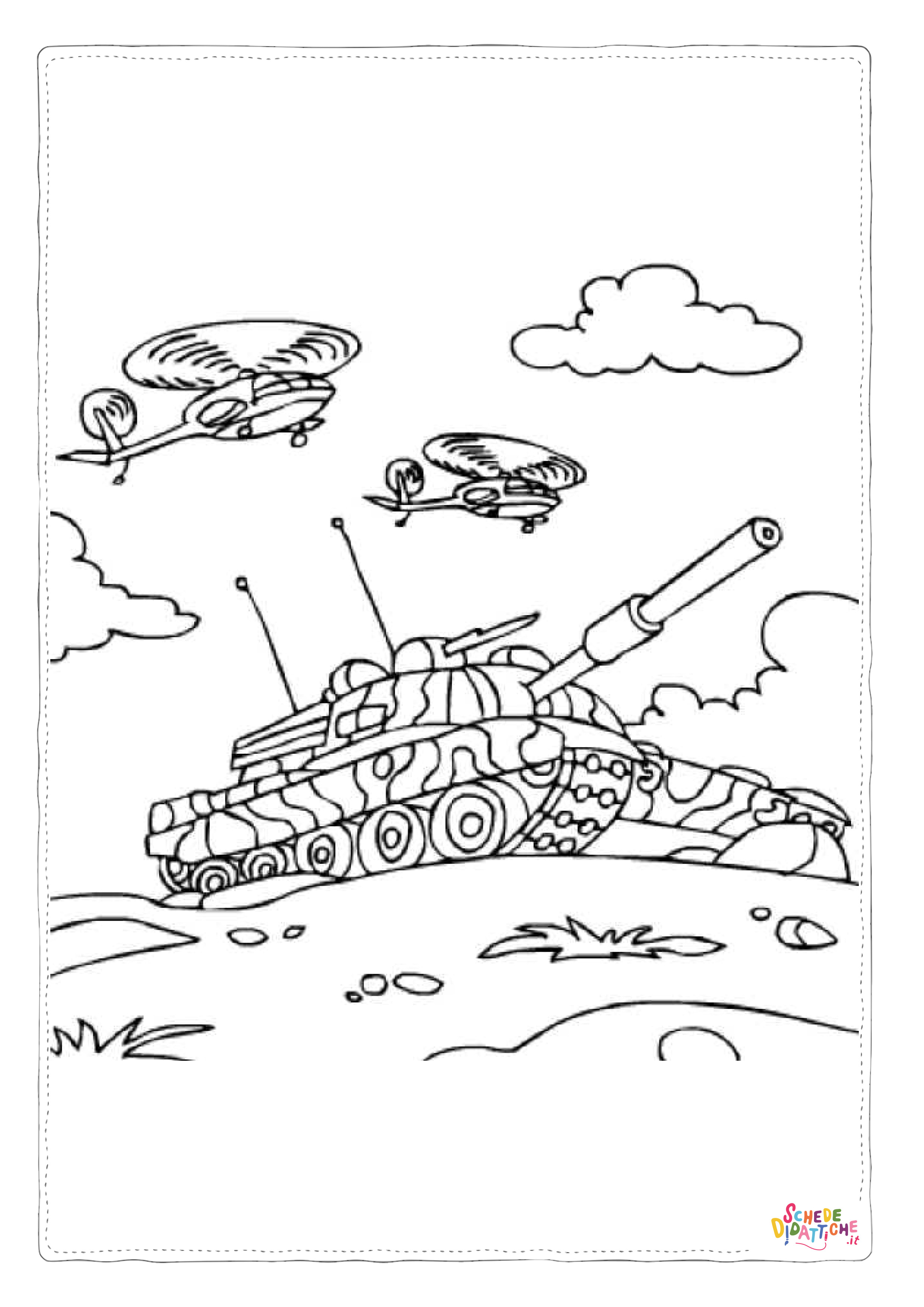 Disegno "Disegno di carro armato da stampare e colorare 32" Disegno di carro armato da stampare e colorare 32