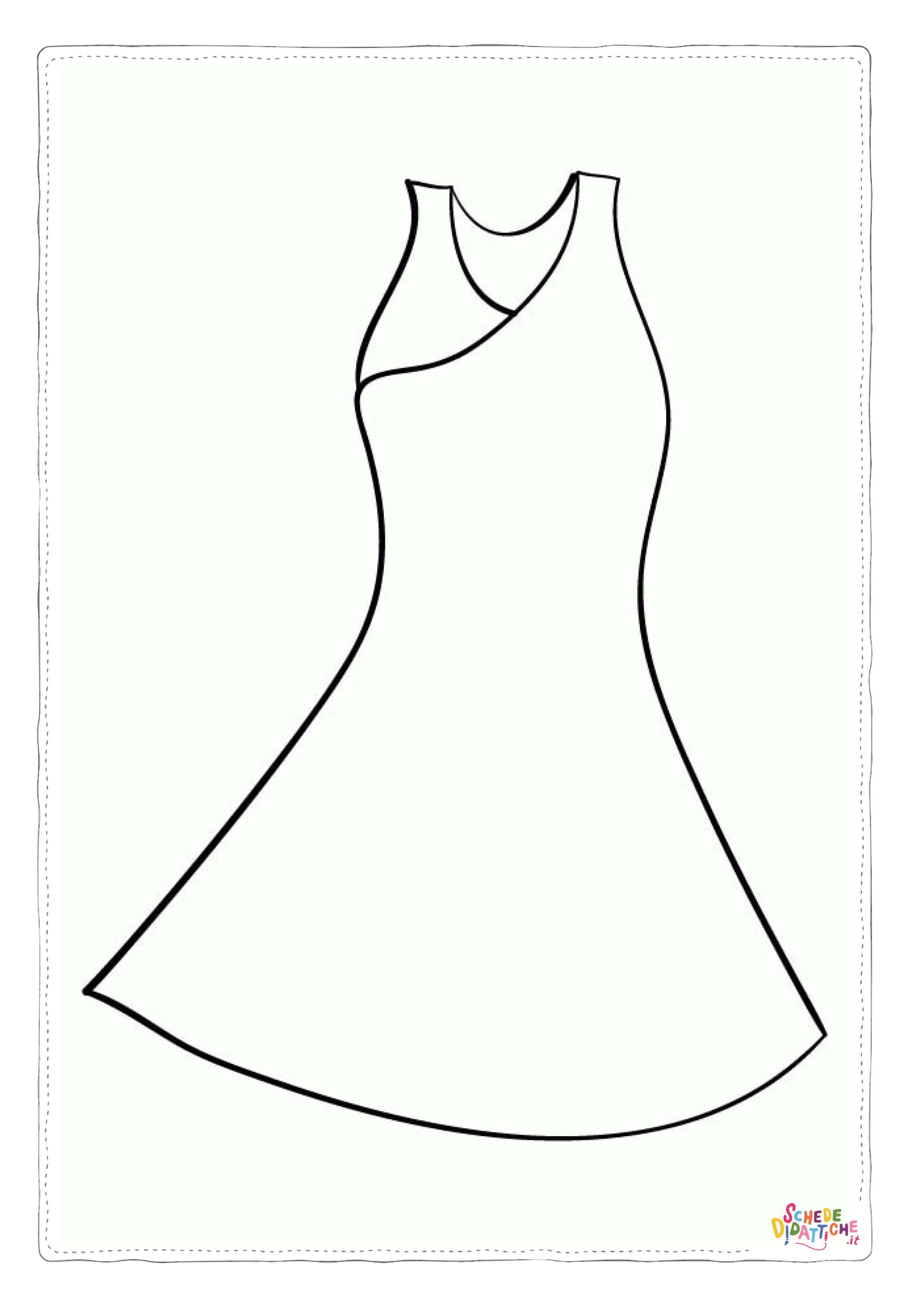 Disegno "Disegno di vestito da donna da stampare e colorare 12" Disegno di vestito da donna da stampare e colorare 12
