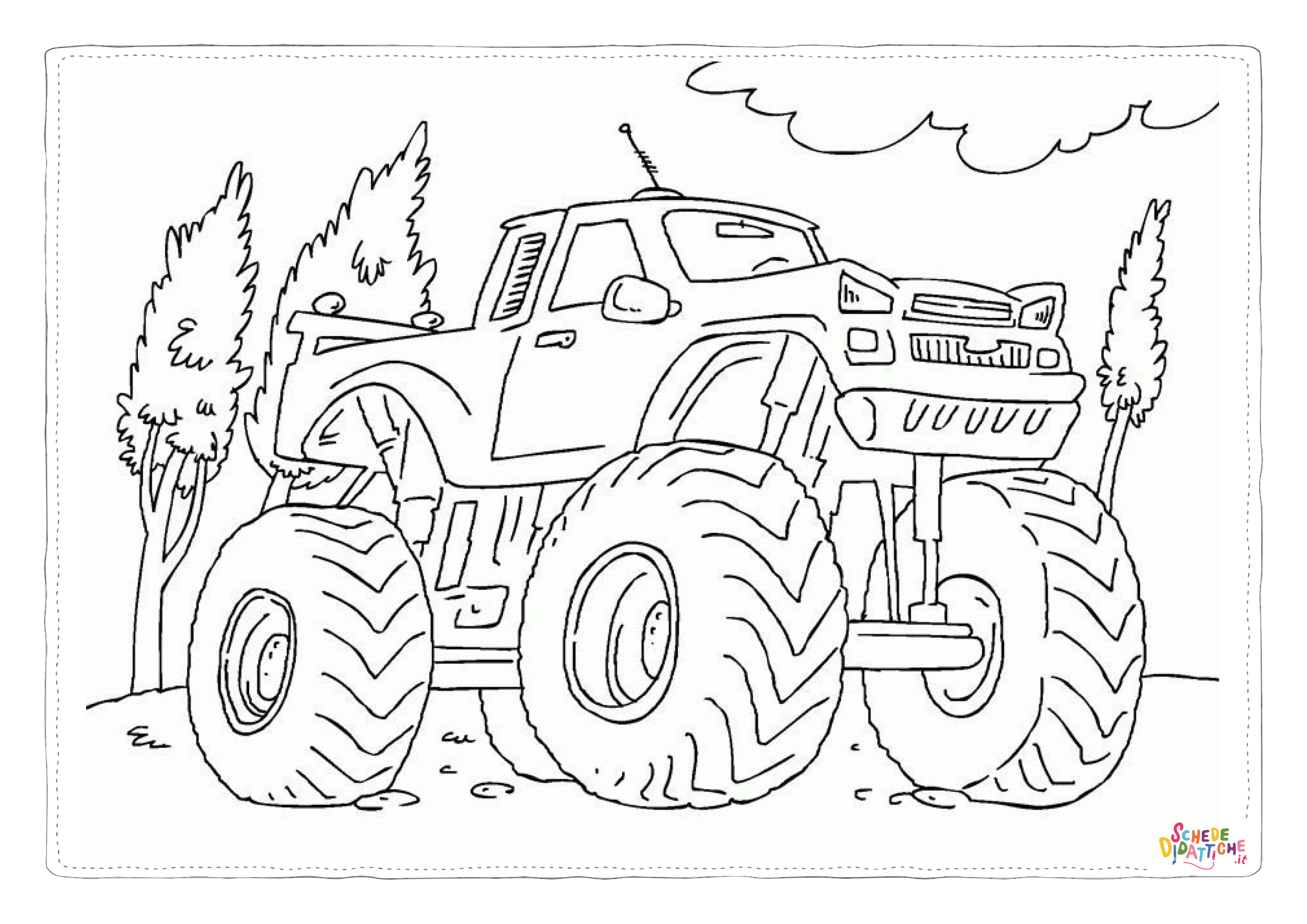 Disegno "Disegno di monstertruck da stampare e colorare 3" Disegno di monstertruck da stampare e colorare 3