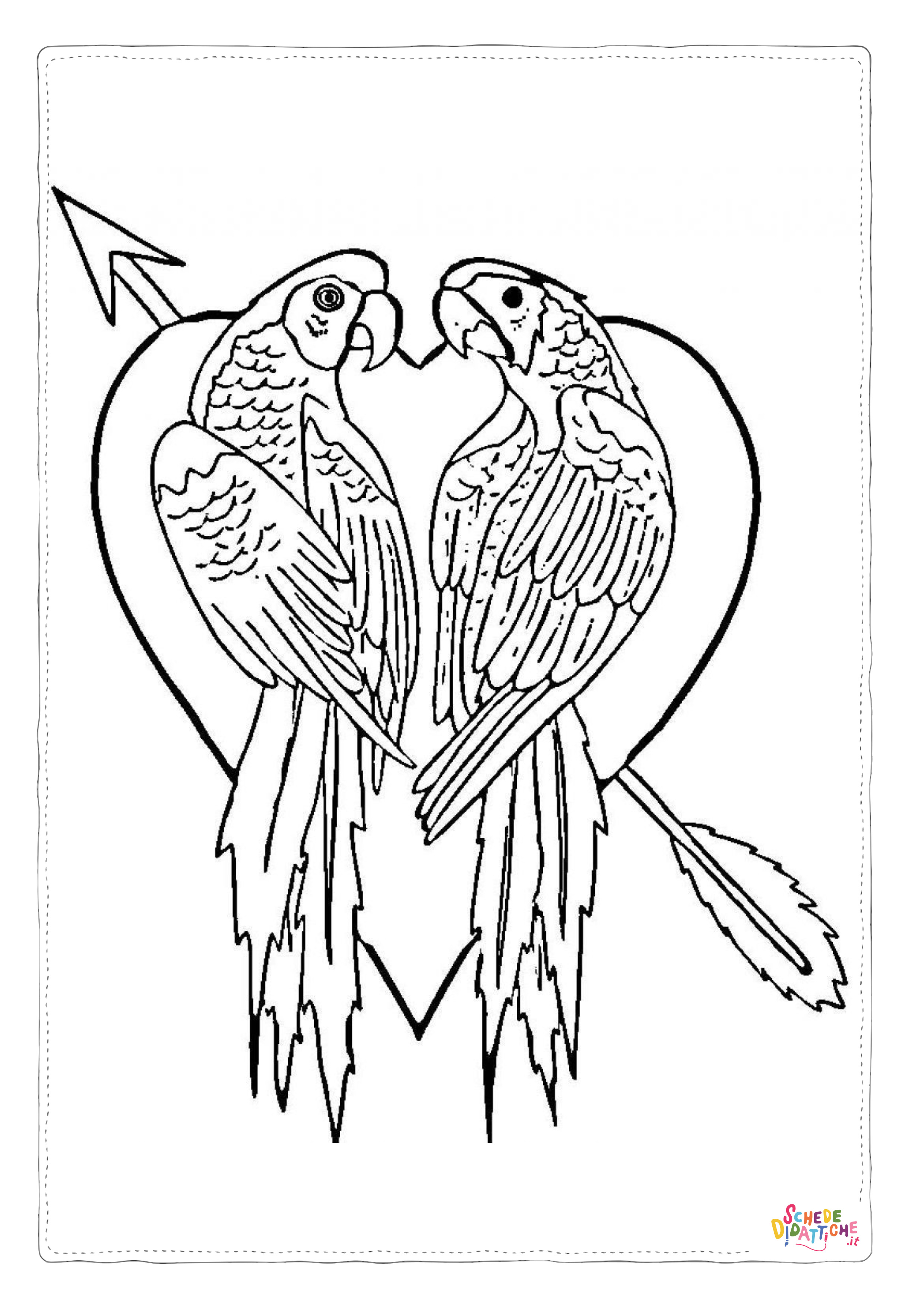 Disegno "Disegno di pappagallo da stampare e colorare 127" Disegno di pappagallo da stampare e colorare 127