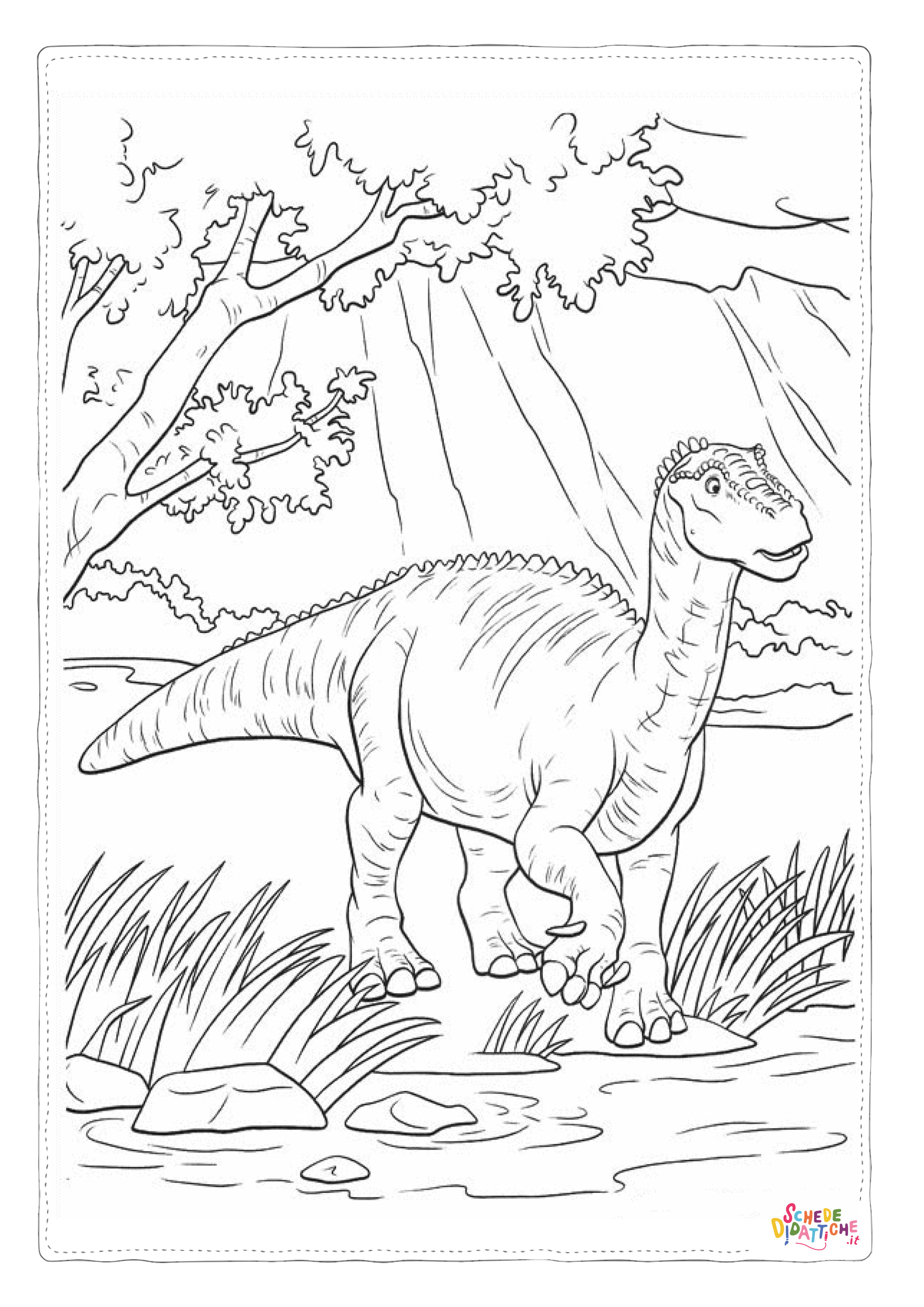 Disegno "Disegno di Brachiosauro da stampare e colorare 5" Disegno di Brachiosauro da stampare e colorare 5