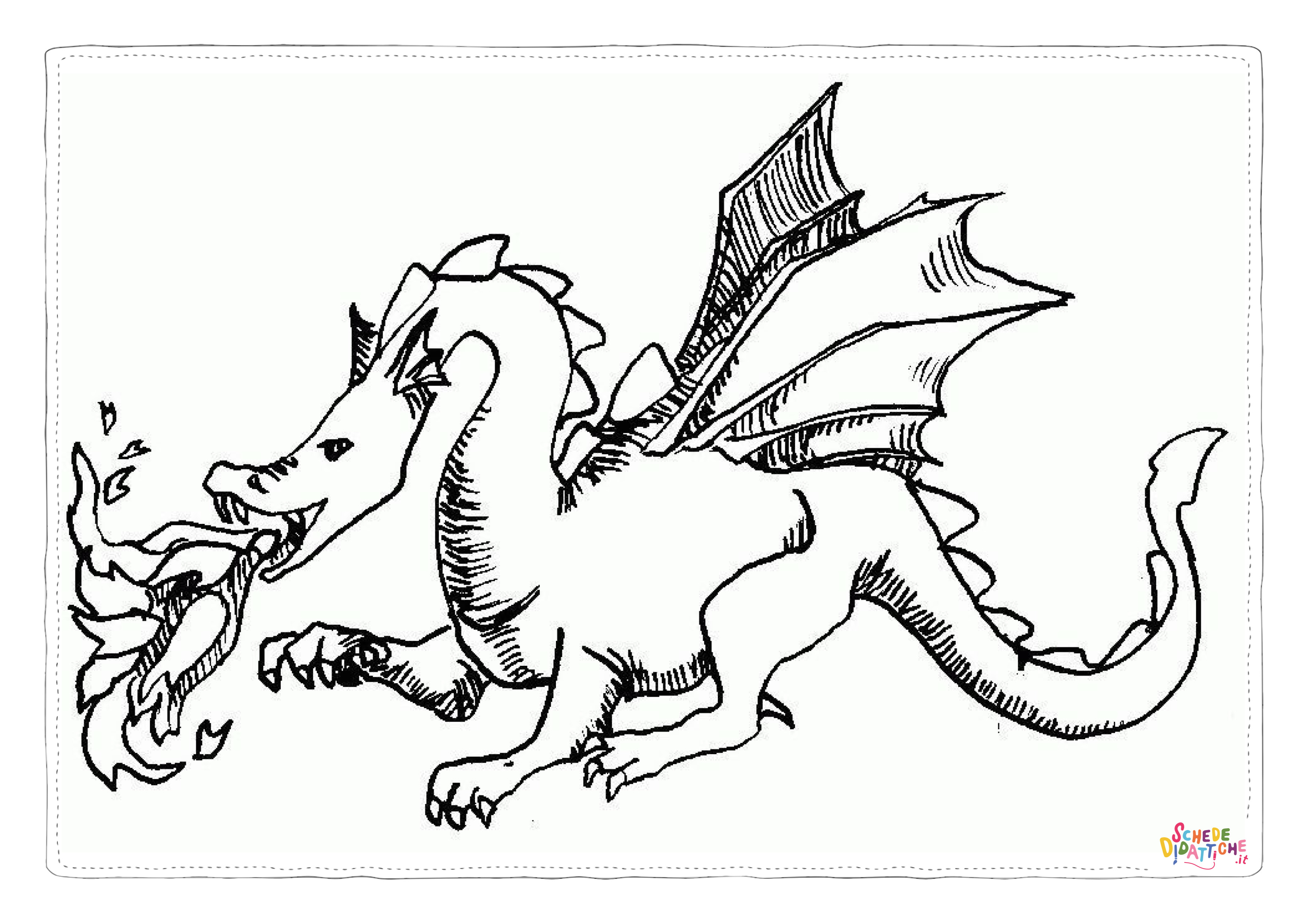 Disegno "Disegno di dragone da stampare e colorare 76" Disegno di dragone da stampare e colorare 76