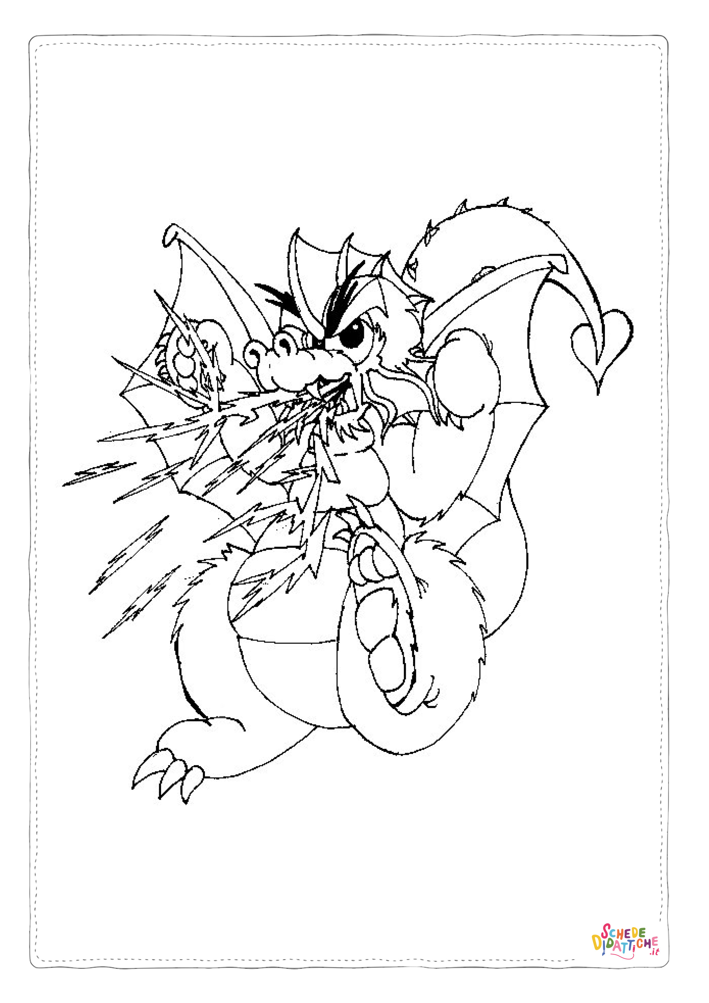 Disegno "Disegno di dragone da stampare e colorare 135" Disegno di dragone da stampare e colorare 135