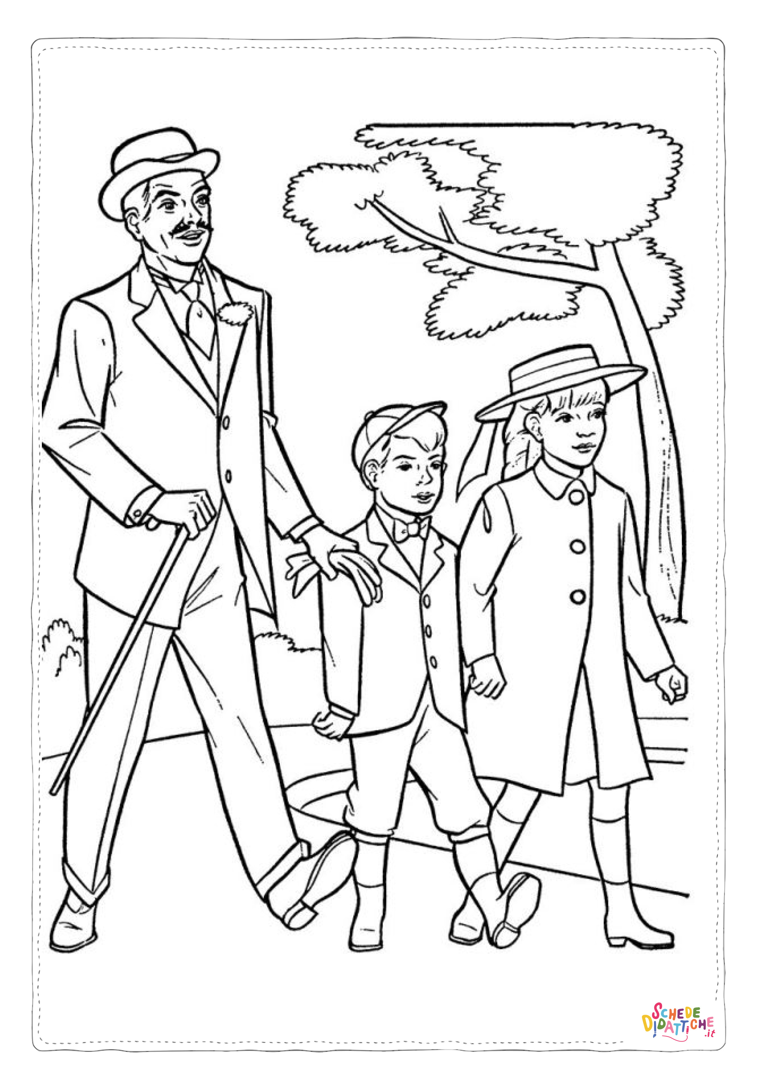 Disegno "Disegno di Mary Poppins da stampare e colorare 10" Disegno di Mary Poppins da stampare e colorare 10