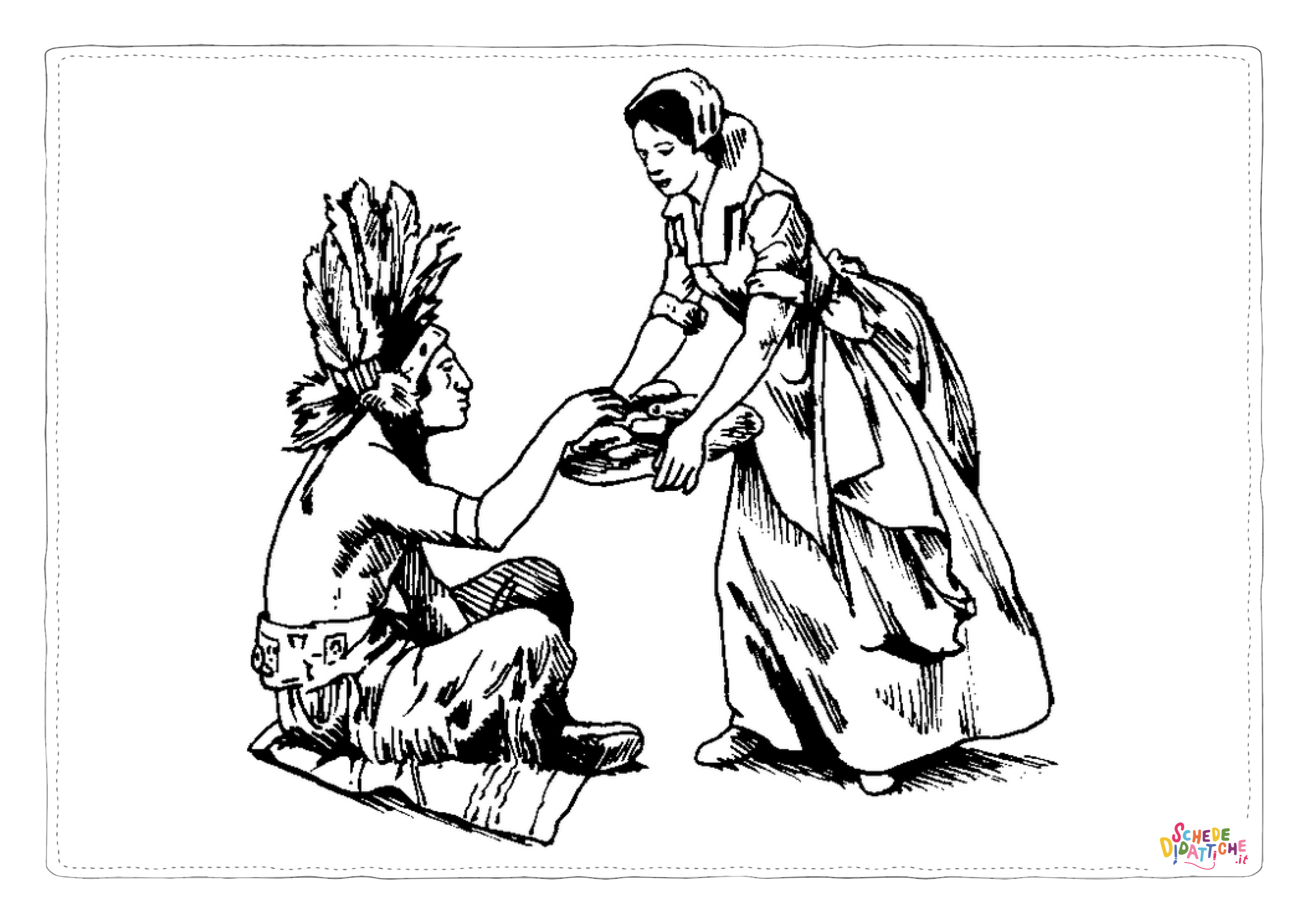 Disegno di Indiani d'America da stampare e colorare 34
