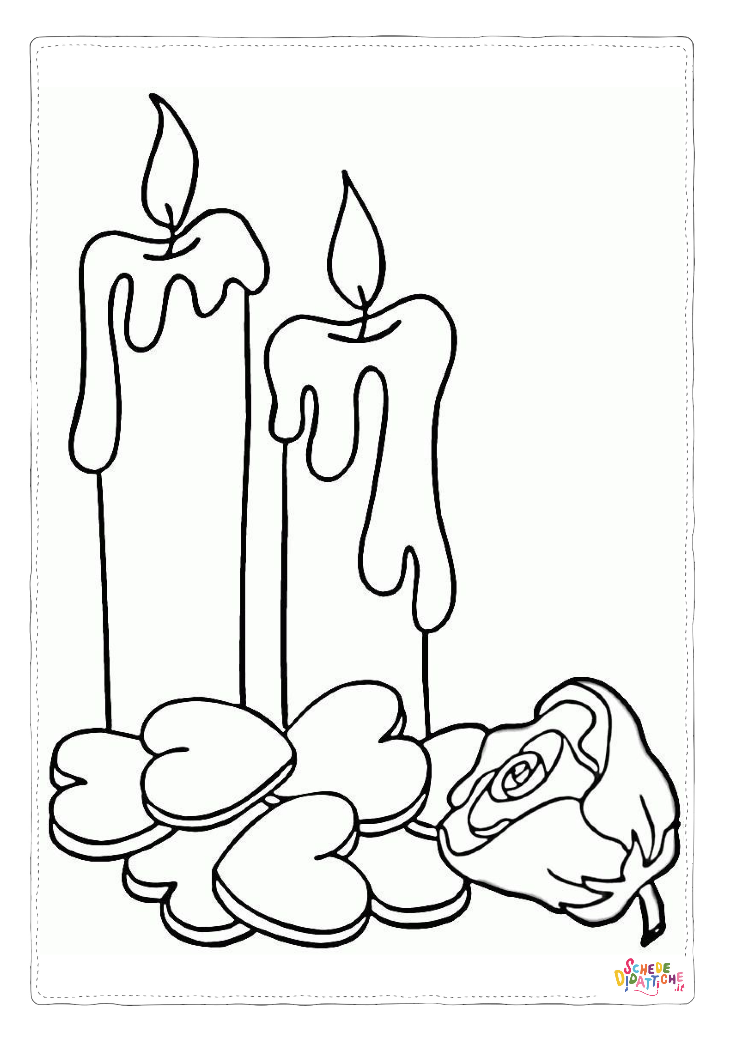 Disegno di candela natalizia da stampare e colorare 30